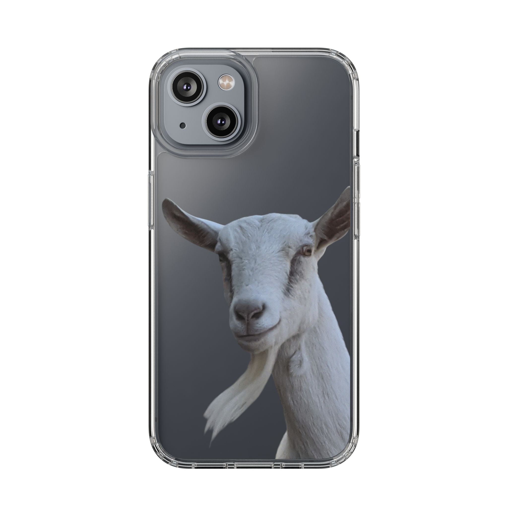 Goat Portrait Clear iPhone Case — Cute Farm Animal Wildlife Photo, Impact-Resistant Clear Phone Cover, Goat Lover Gift