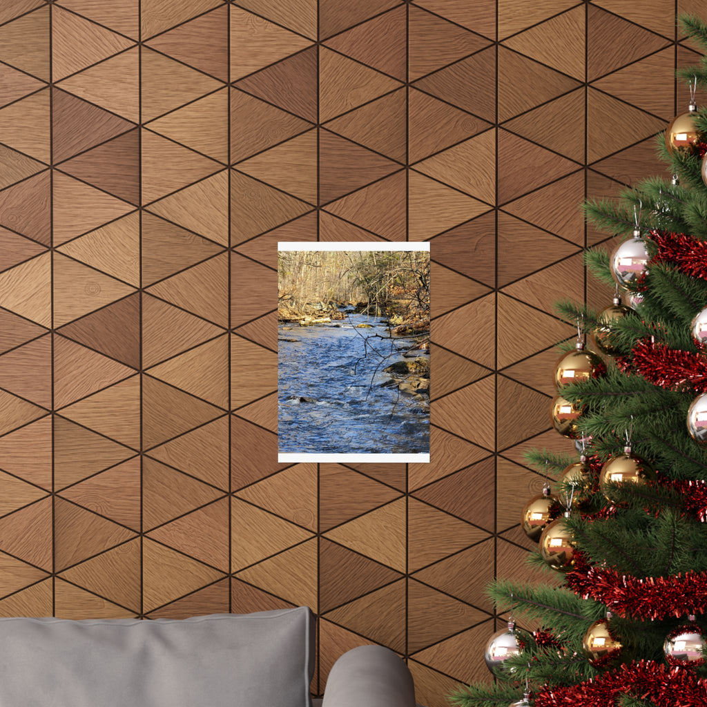 River Stream Nature Poster — Matte Vertical Wall Art for Home & Cabin Décor
