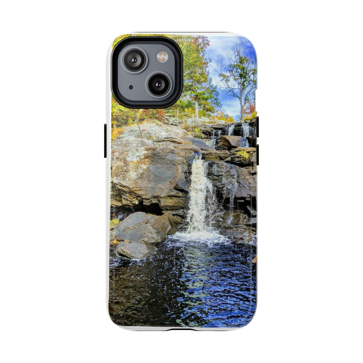 Waterfall Nature Photo Tough iPhone Case — Scenic Landscape Magnetic Cover, Impact-Resistant Phone Case, Nature Lover Gift