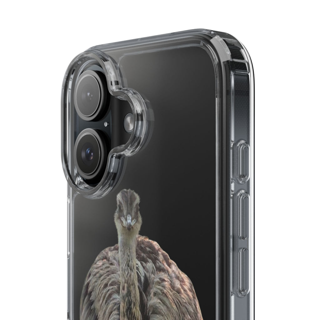 Clear Emu Bird iPhone Case — Cute Wildlife Nature Photo Design, Impact-Resistant Clear Phone Cover, Bird Lover Gift