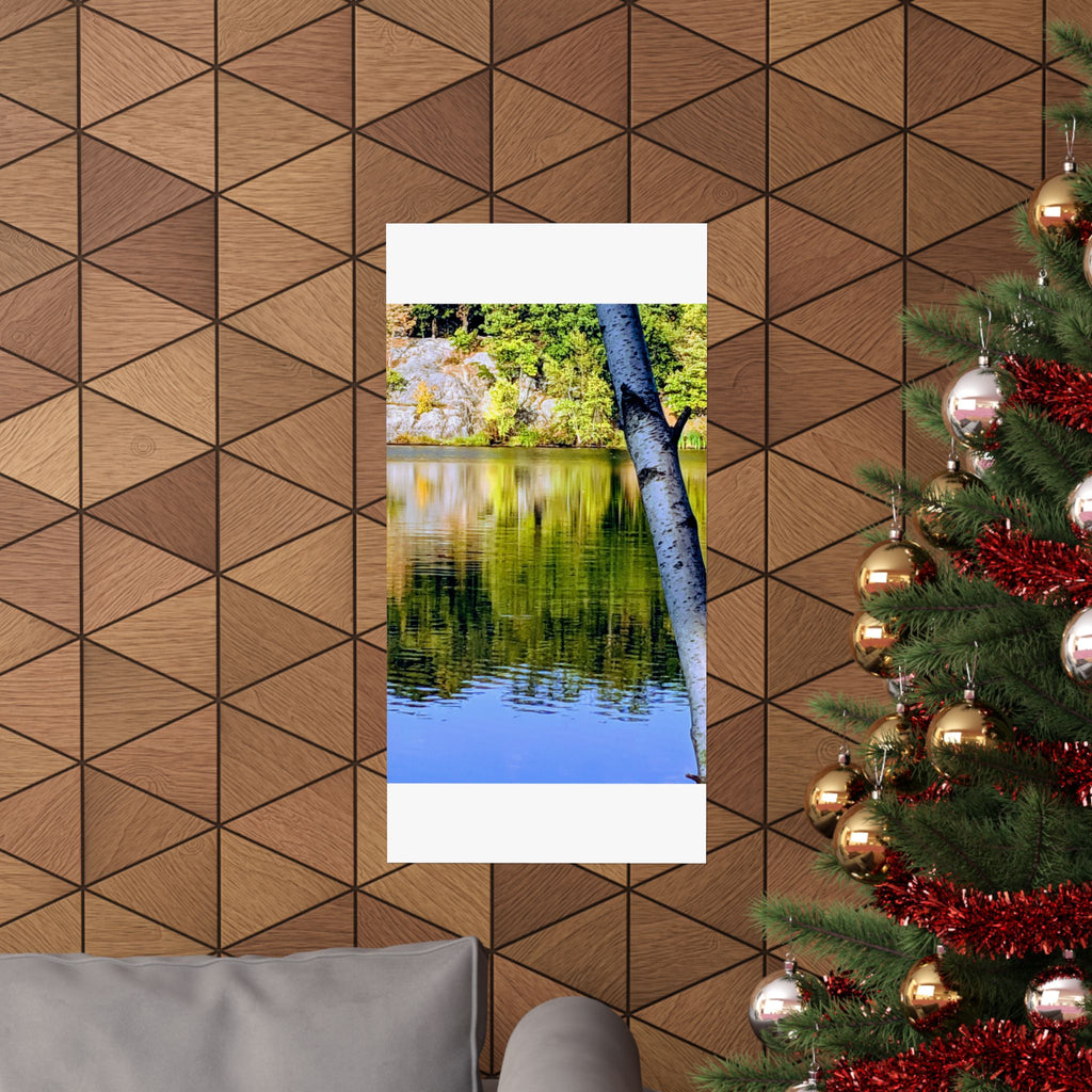 Birch Lake Reflection Matte Poster — Nature Photography Wall Art, Woodland Landscape Print, 46 Sizes