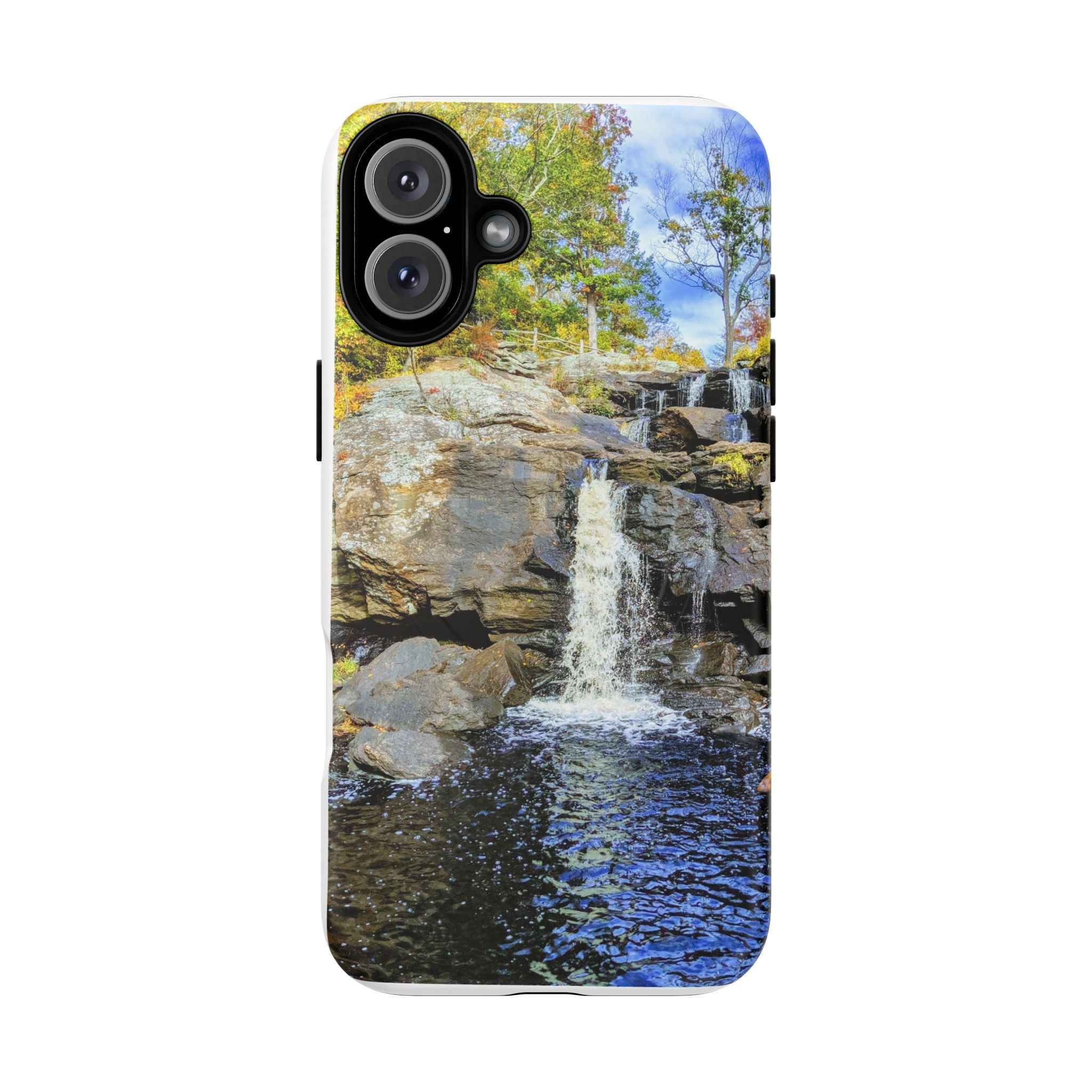 Waterfall Nature Photo Tough iPhone Case — Scenic Landscape Magnetic Cover, Impact-Resistant Phone Case, Nature Lover Gift