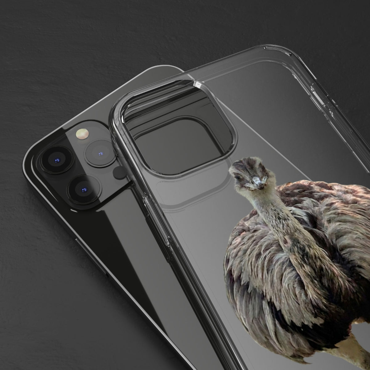 Clear Emu Bird iPhone Case — Cute Wildlife Nature Photo Design, Impact-Resistant Clear Phone Cover, Bird Lover Gift