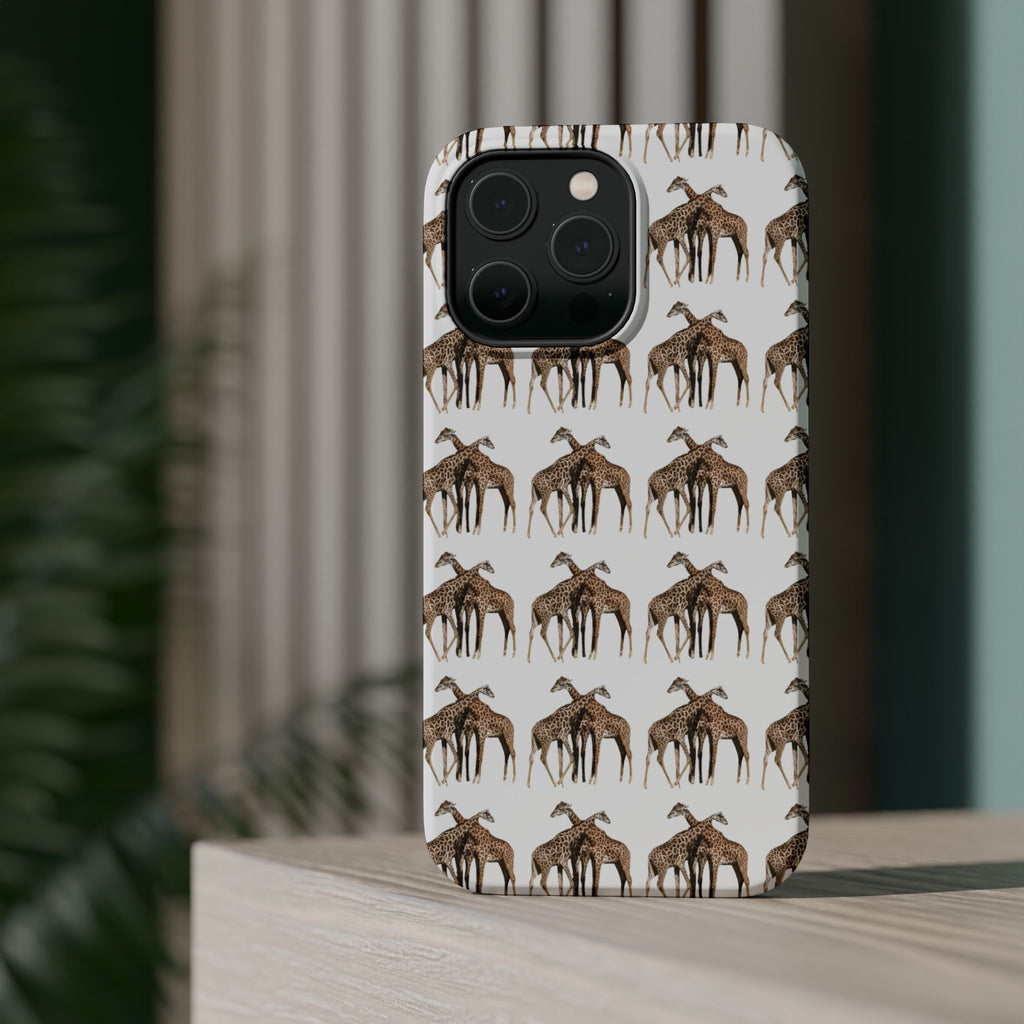 Giraffe Nature Photo Magnetic iPhone & Samsung Case — MagSafe Compatible, Dual-Layer Impact-Resistant Cover, Wildlife Gift