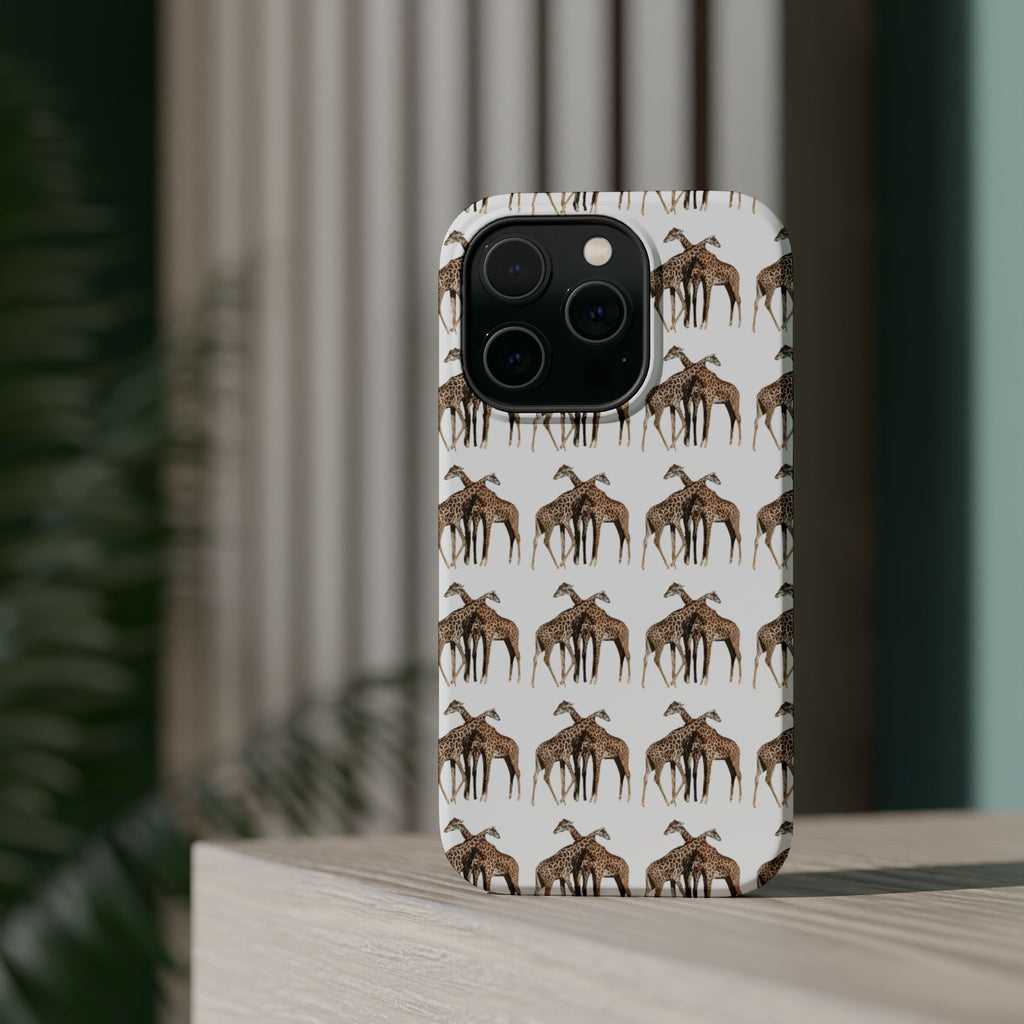 Giraffe Nature Photo Magnetic iPhone & Samsung Case — MagSafe Compatible, Dual-Layer Impact-Resistant Cover, Wildlife Gift
