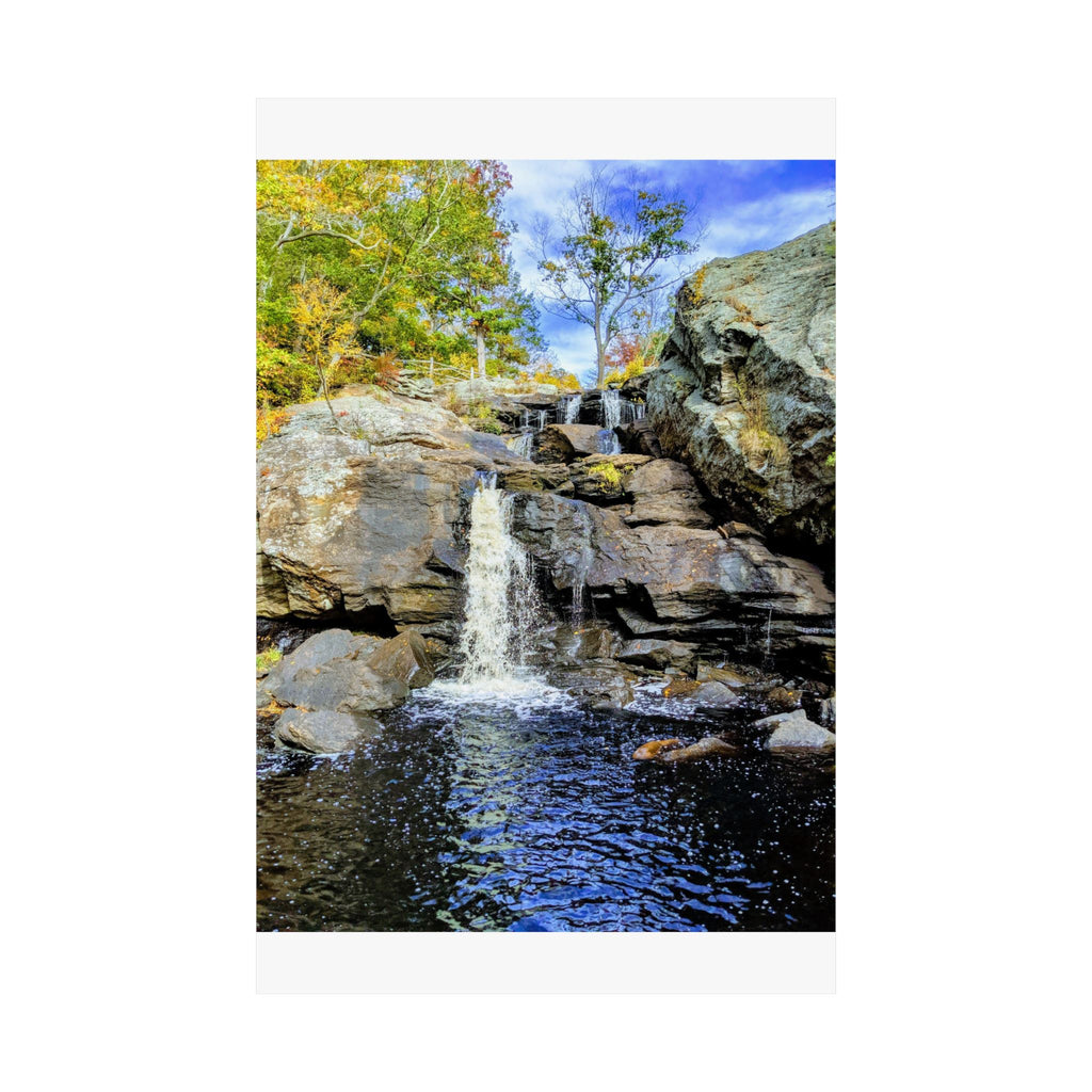 Waterfall Nature Poster — Vertical Matte Landscape Print