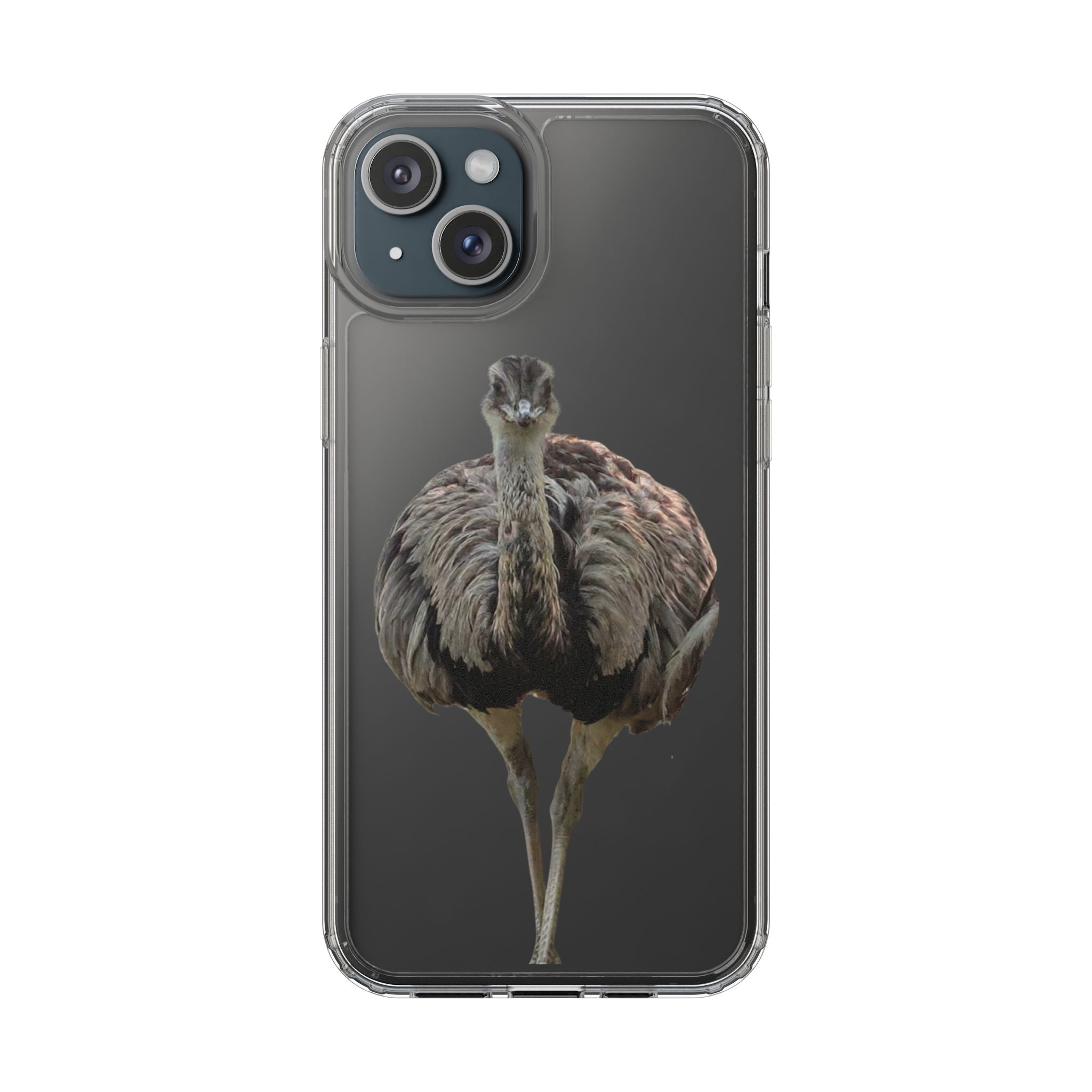 Clear Emu Bird iPhone Case — Cute Wildlife Nature Photo Design, Impact-Resistant Clear Phone Cover, Bird Lover Gift
