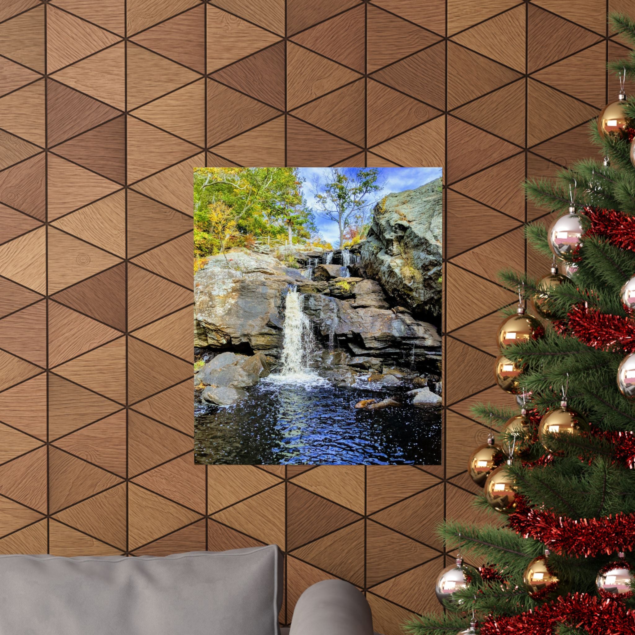 Waterfall Nature Poster — Vertical Matte Landscape Print