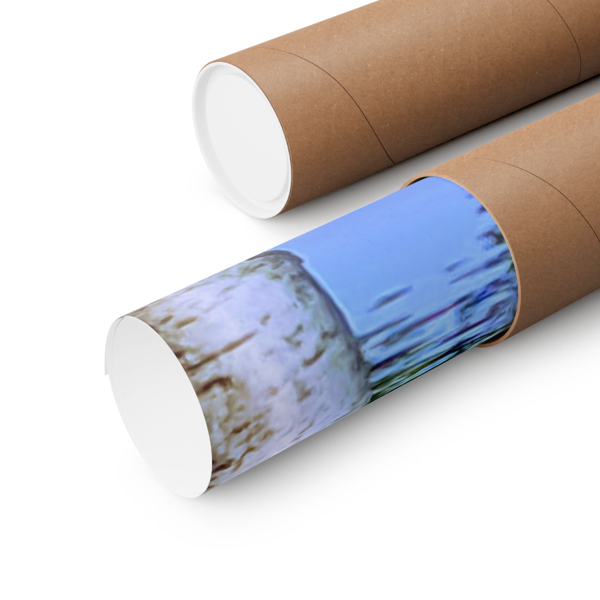 Birch Lake Reflection Matte Poster — Vertical Nature Wall Art