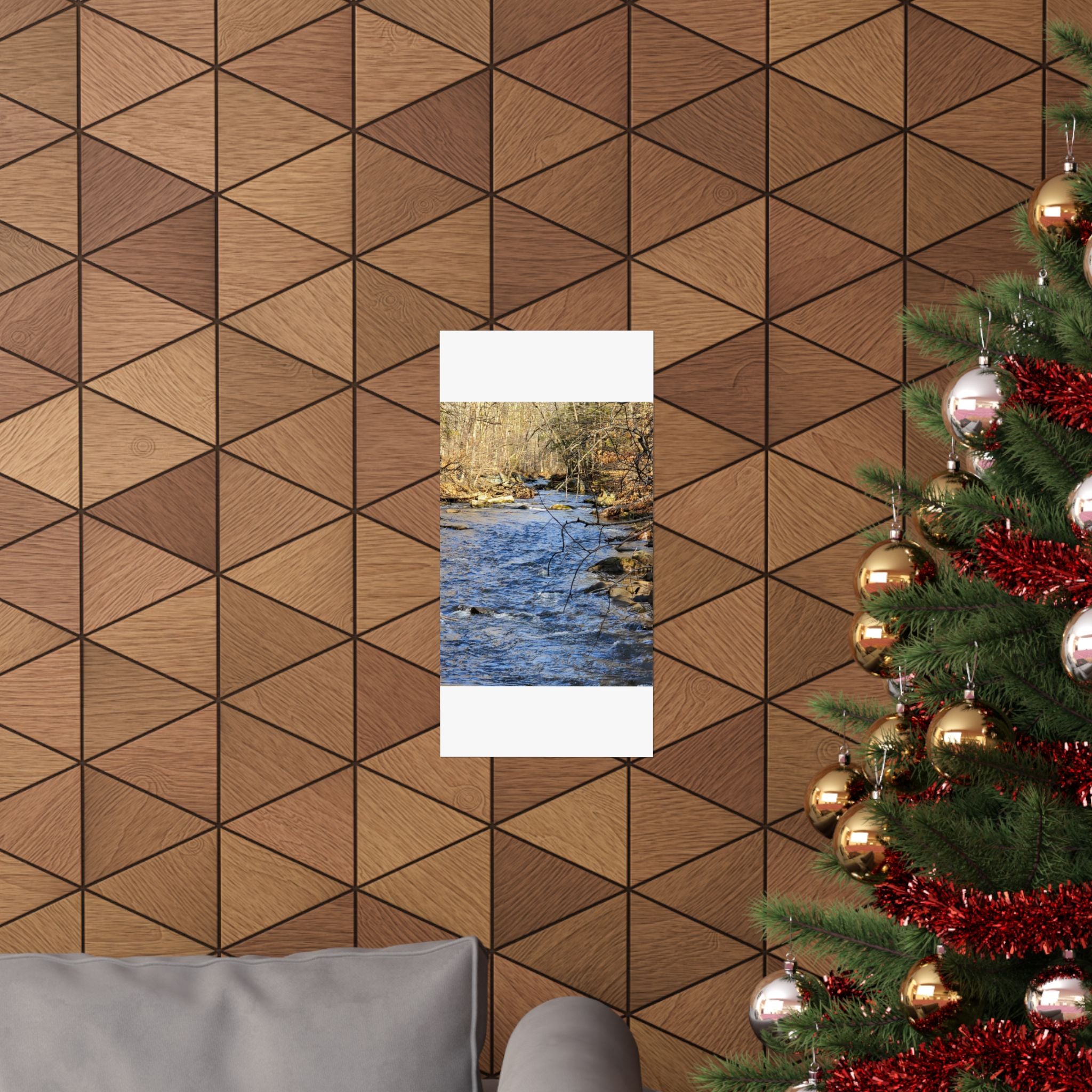 River Stream Nature Poster — Matte Vertical Wall Art for Home & Cabin Décor