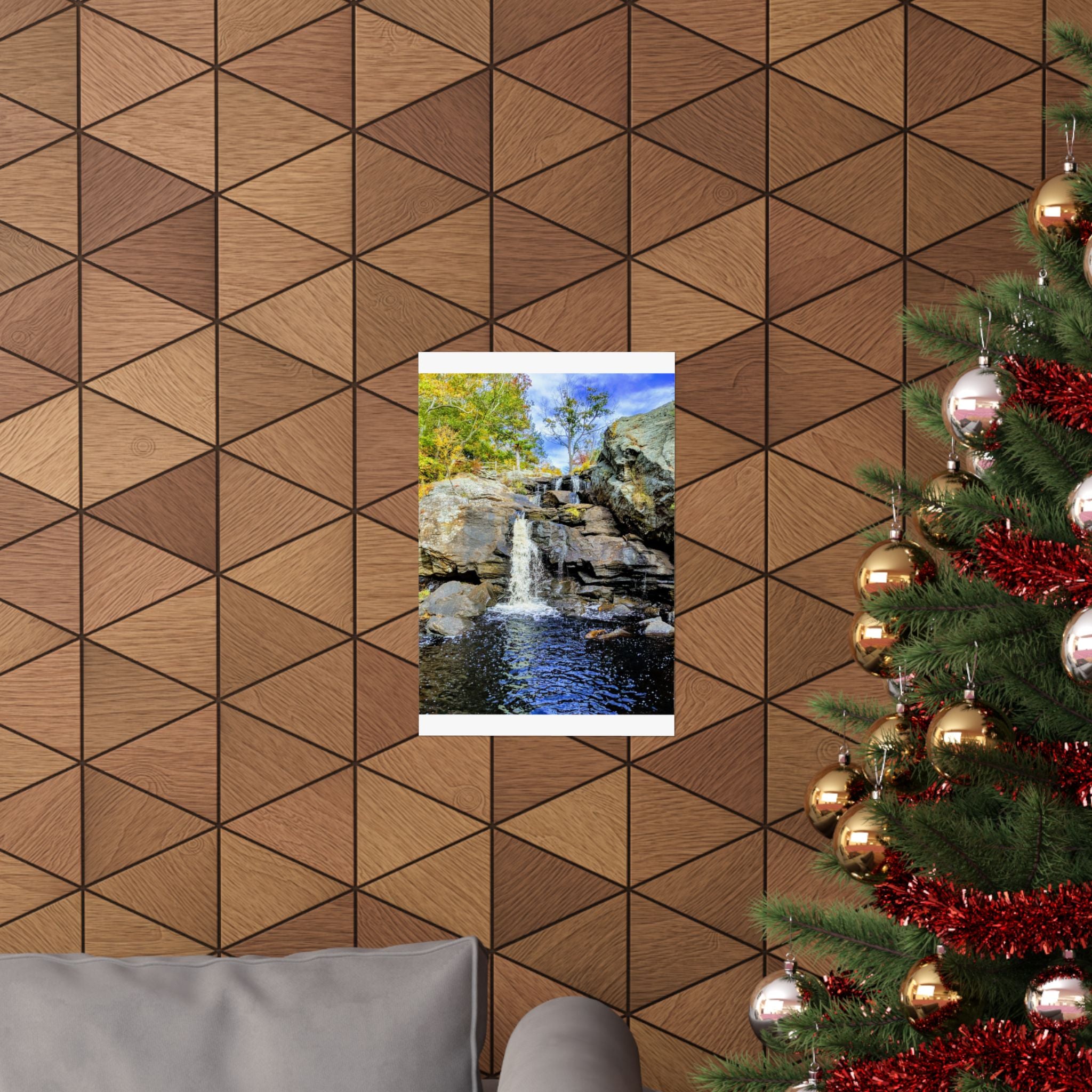 Waterfall Nature Poster — Vertical Matte Landscape Print