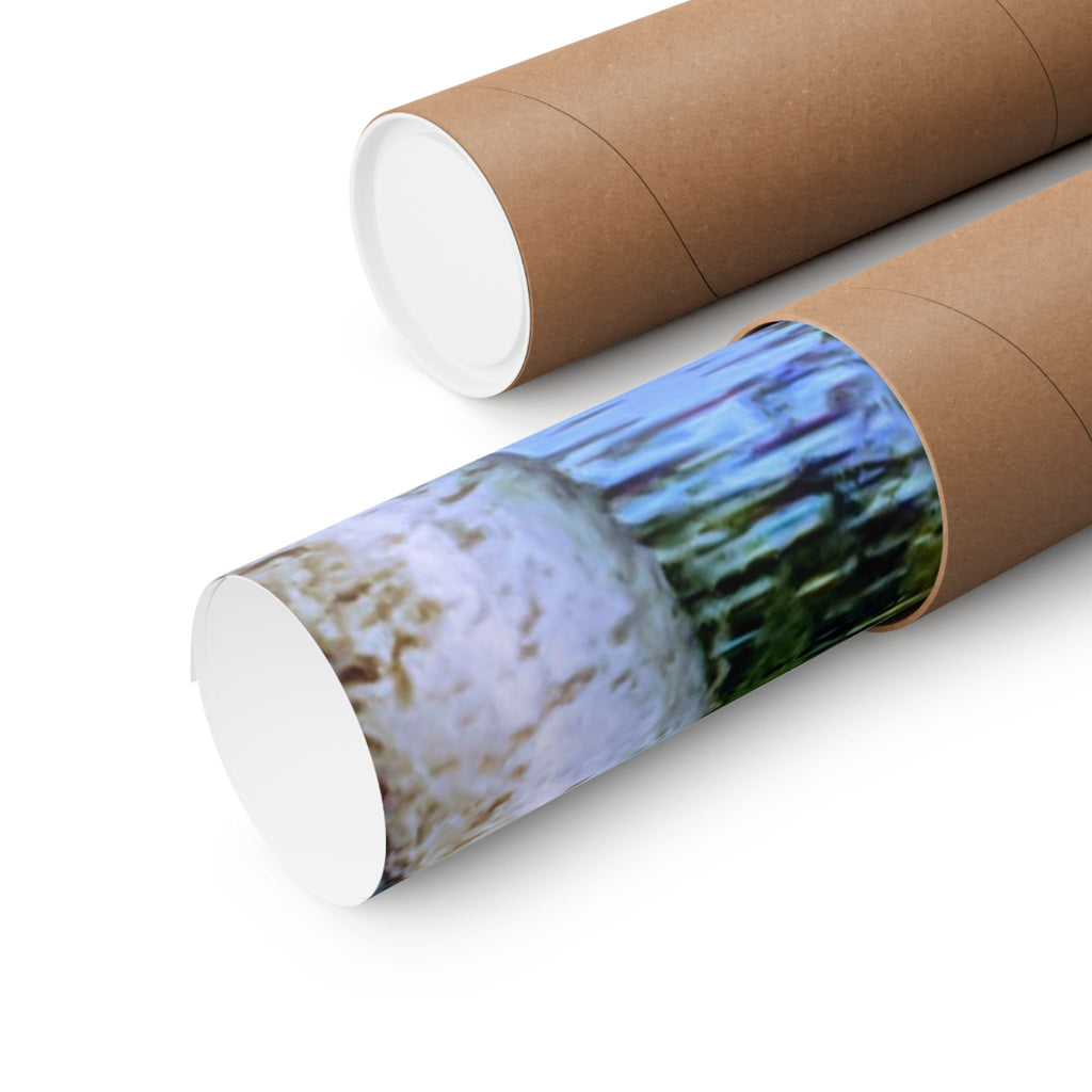 Birch Lake Reflection Matte Poster — Vertical Nature Wall Art