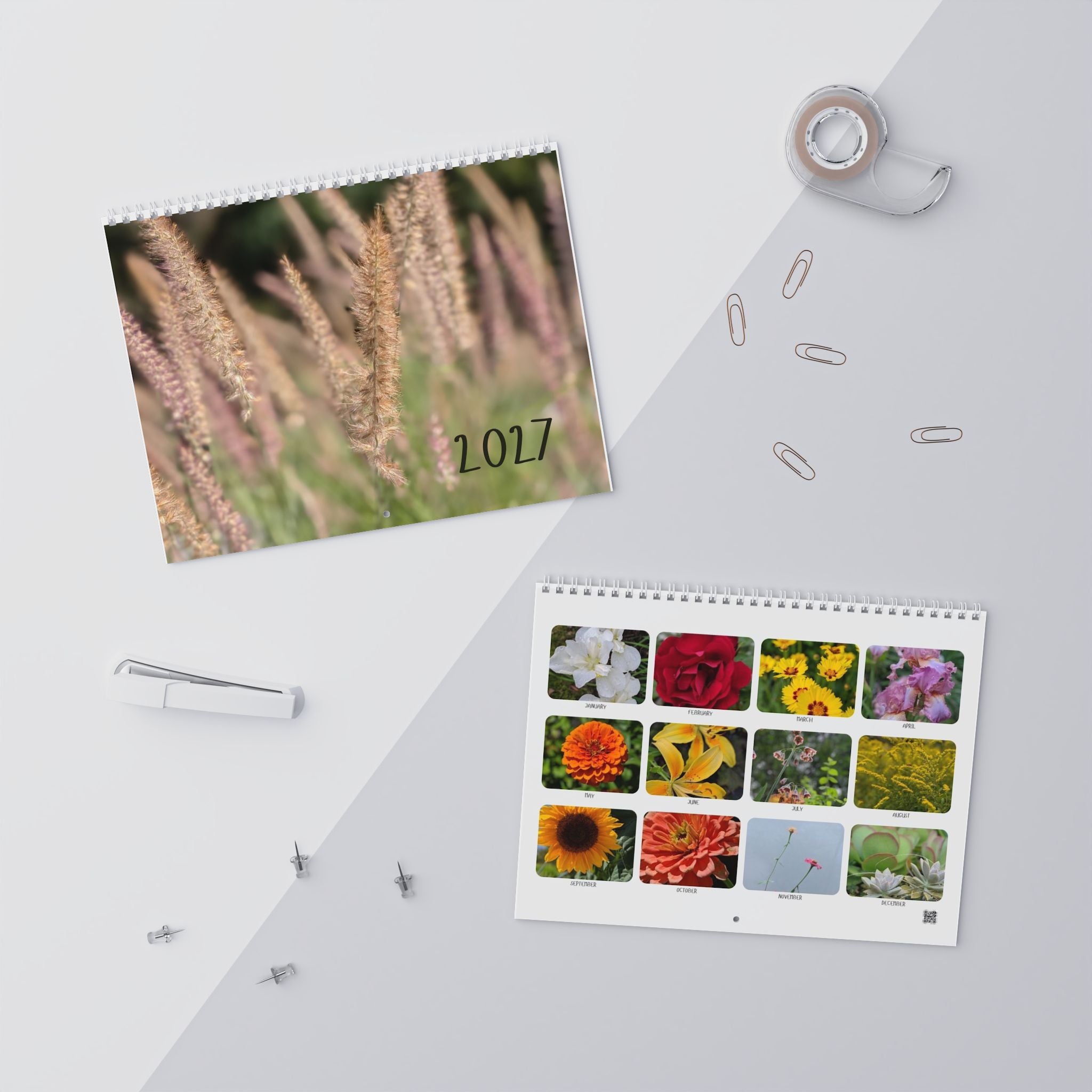 2027 Floral Wall Calendar — Monthly Botanical Photo Calendar, 11×8.5" or 14×11.5"