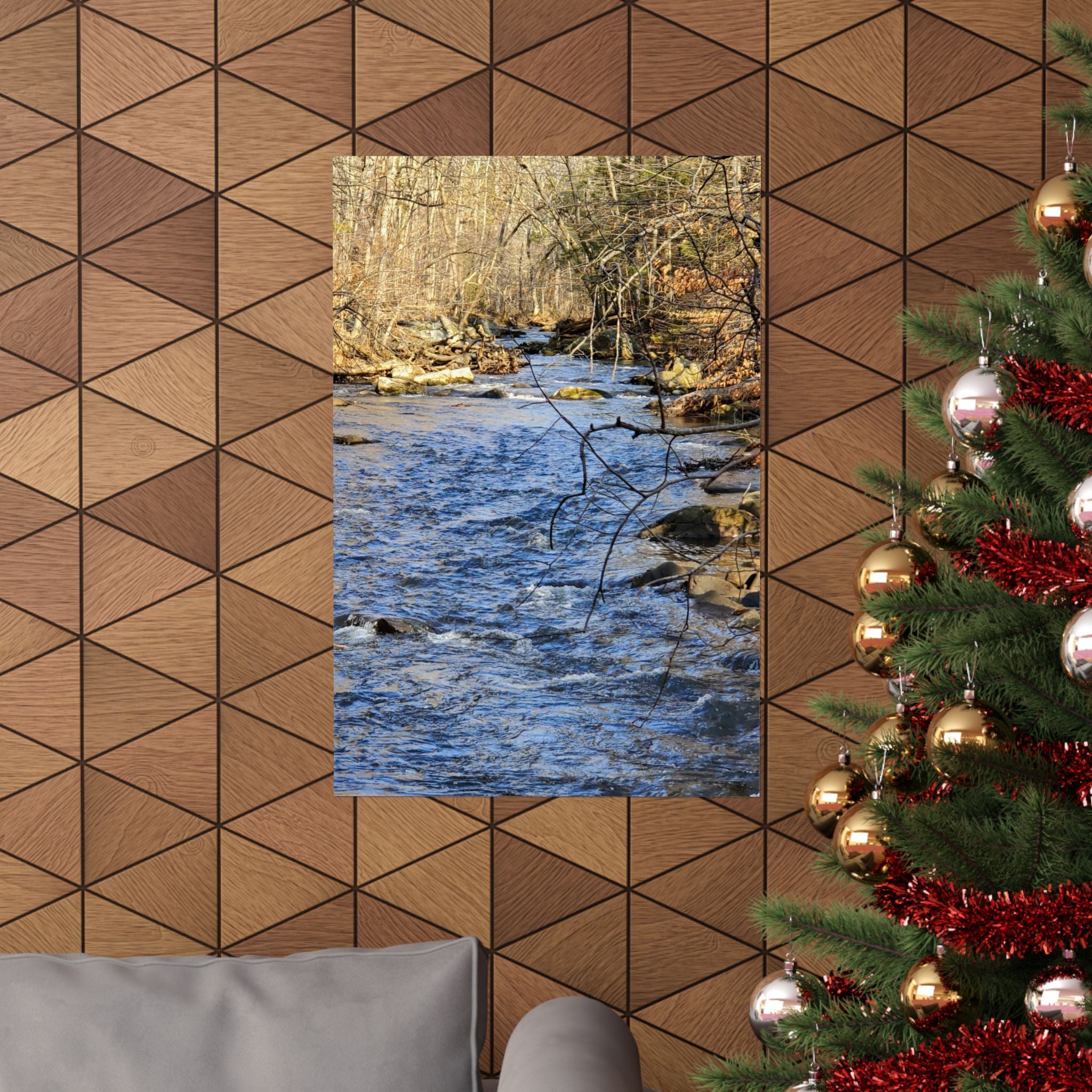River Stream Nature Poster — Matte Vertical Wall Art for Home & Cabin Décor