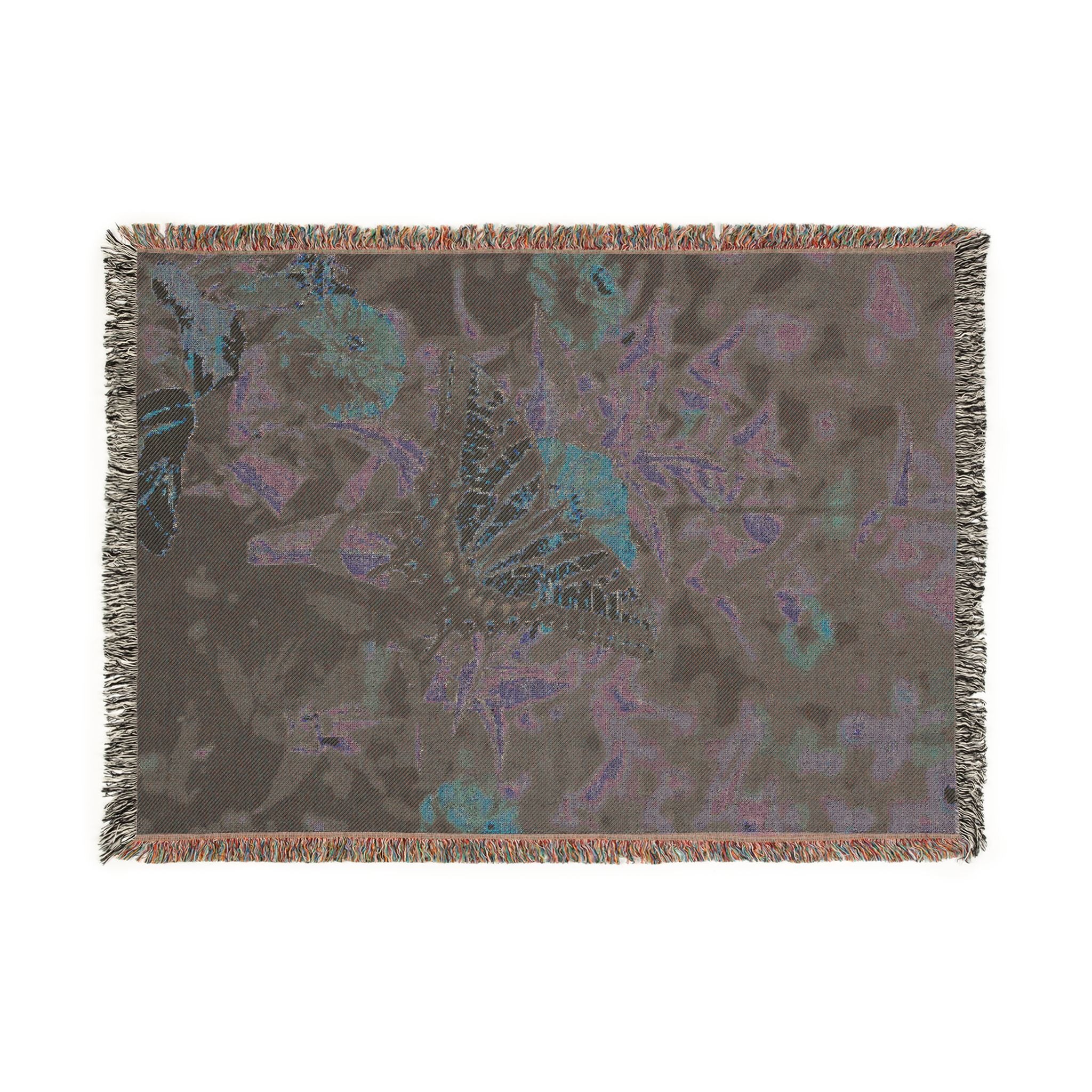 Butterfly Garden Woven Blanket — Vintage Floral Throw
