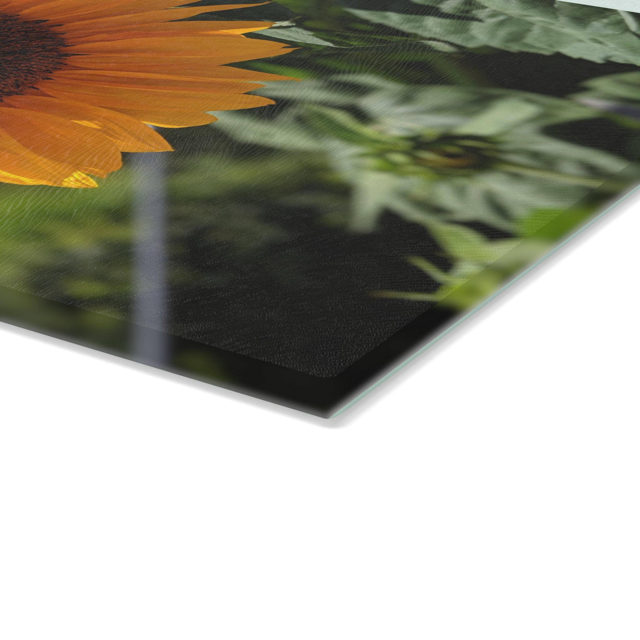 Sunflower Glass Cutting Board — Floral Kitchen Decor, Tempered Glass Chopping Board, Gardener Gift