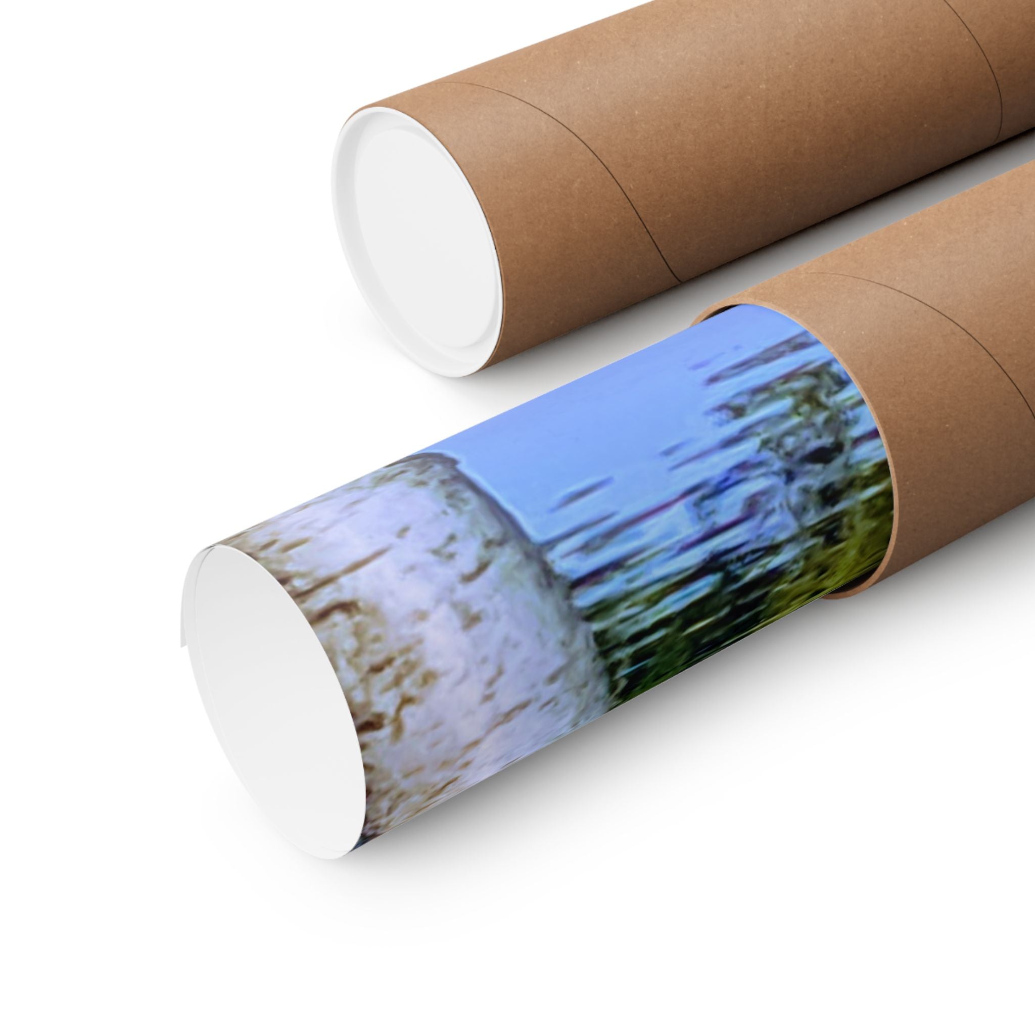 Birch Lake Reflection Matte Poster — Vertical Nature Wall Art