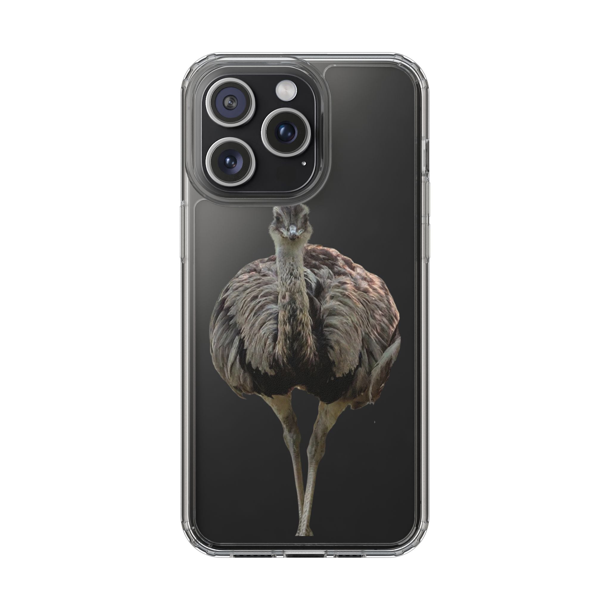 Clear Emu Bird iPhone Case — Cute Wildlife Nature Photo Design, Impact-Resistant Clear Phone Cover, Bird Lover Gift