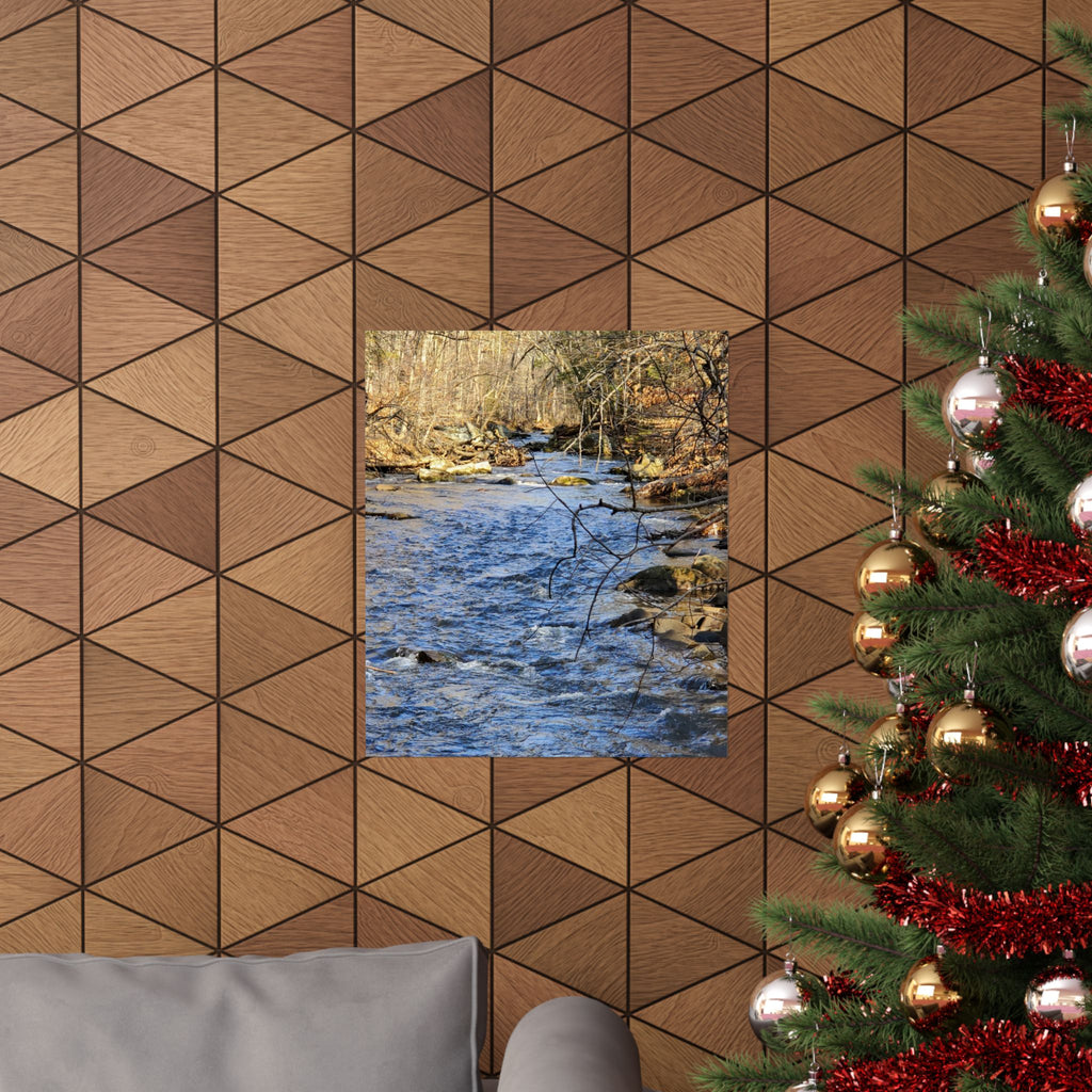 River Stream Nature Poster — Matte Vertical Wall Art for Home & Cabin Décor