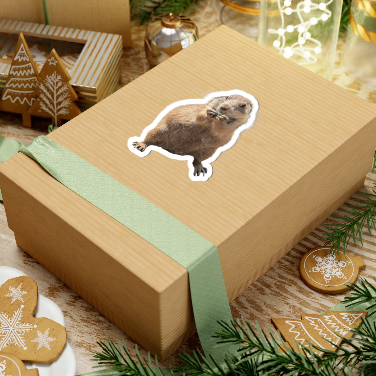 Prairie Dog Kiss-Cut Sticker — Cute Wildlife Laptop Decal