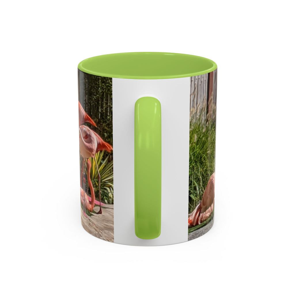 Flamingo Flock Accent Coffee Mug — Tropical Pink Bird Photo (11/15 oz)
