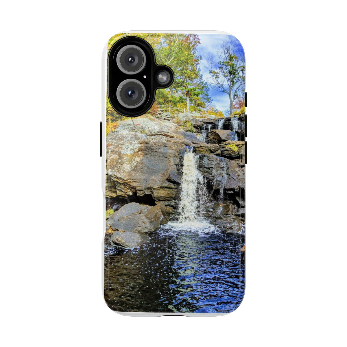 Waterfall Nature Photo Tough iPhone Case — Scenic Landscape Magnetic Cover, Impact-Resistant Phone Case, Nature Lover Gift