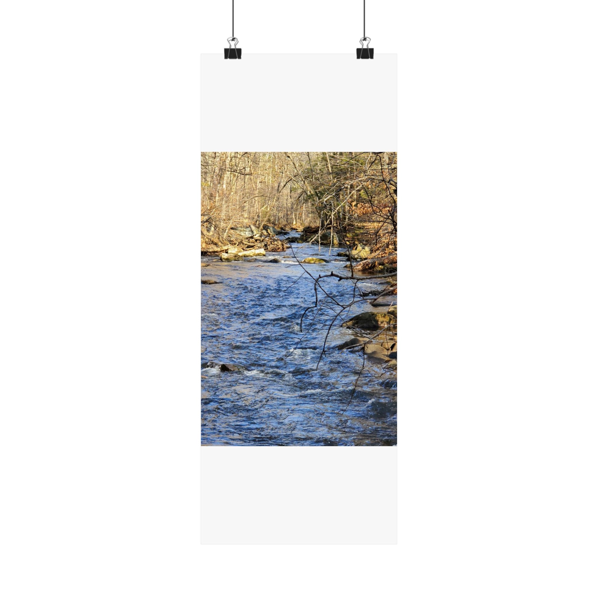 River Stream Nature Poster — Matte Vertical Wall Art for Home & Cabin Décor