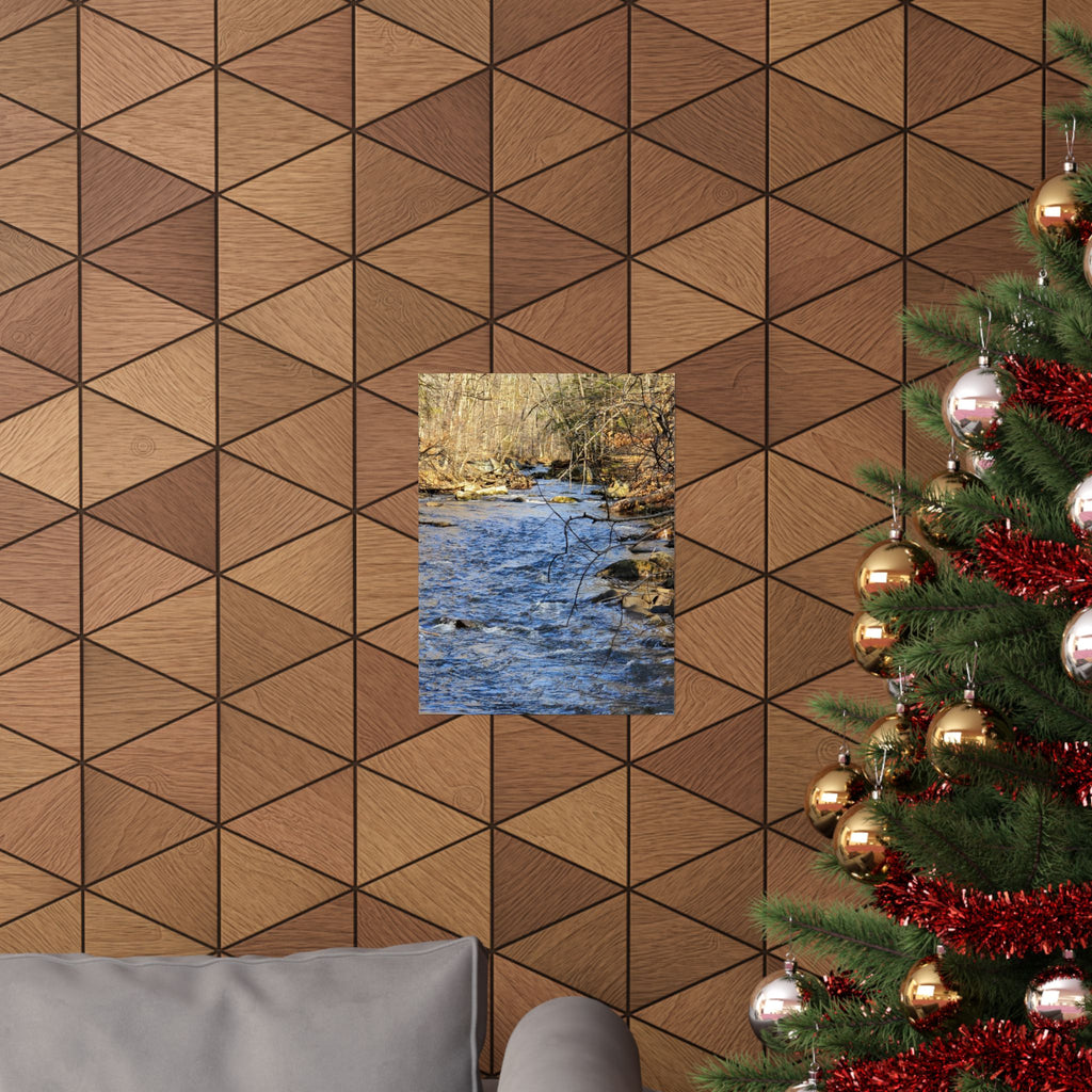 River Stream Nature Poster — Matte Vertical Wall Art for Home & Cabin Décor