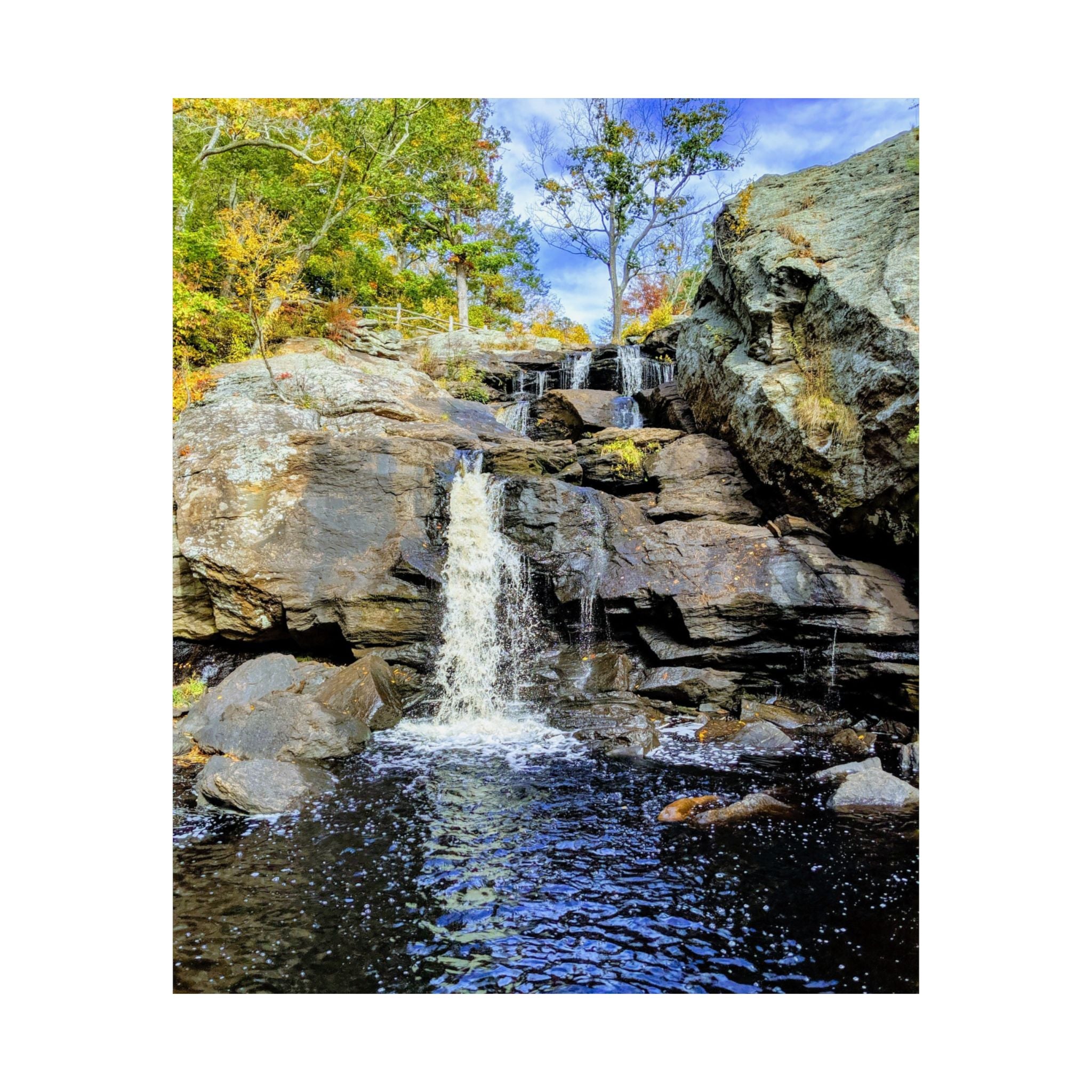 Waterfall Nature Poster — Vertical Matte Landscape Print