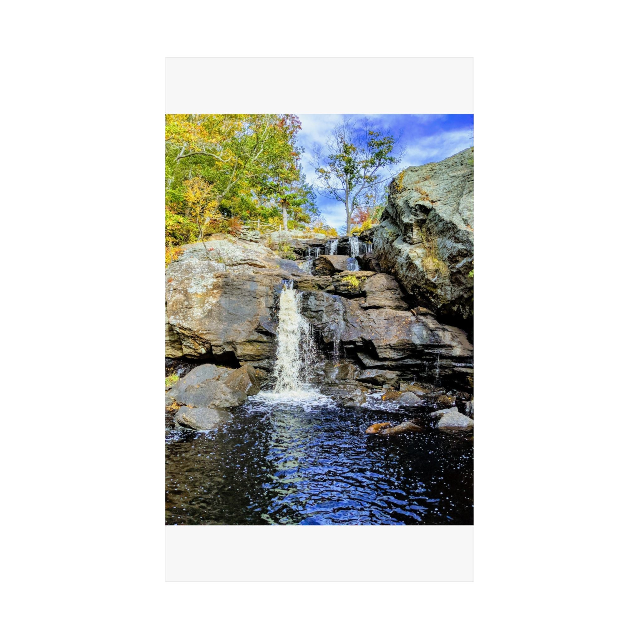 Waterfall Nature Poster — Vertical Matte Landscape Print