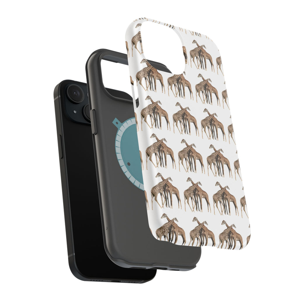 Giraffe Nature Photo Magnetic iPhone & Samsung Case — MagSafe Compatible, Dual-Layer Impact-Resistant Cover, Wildlife Gift