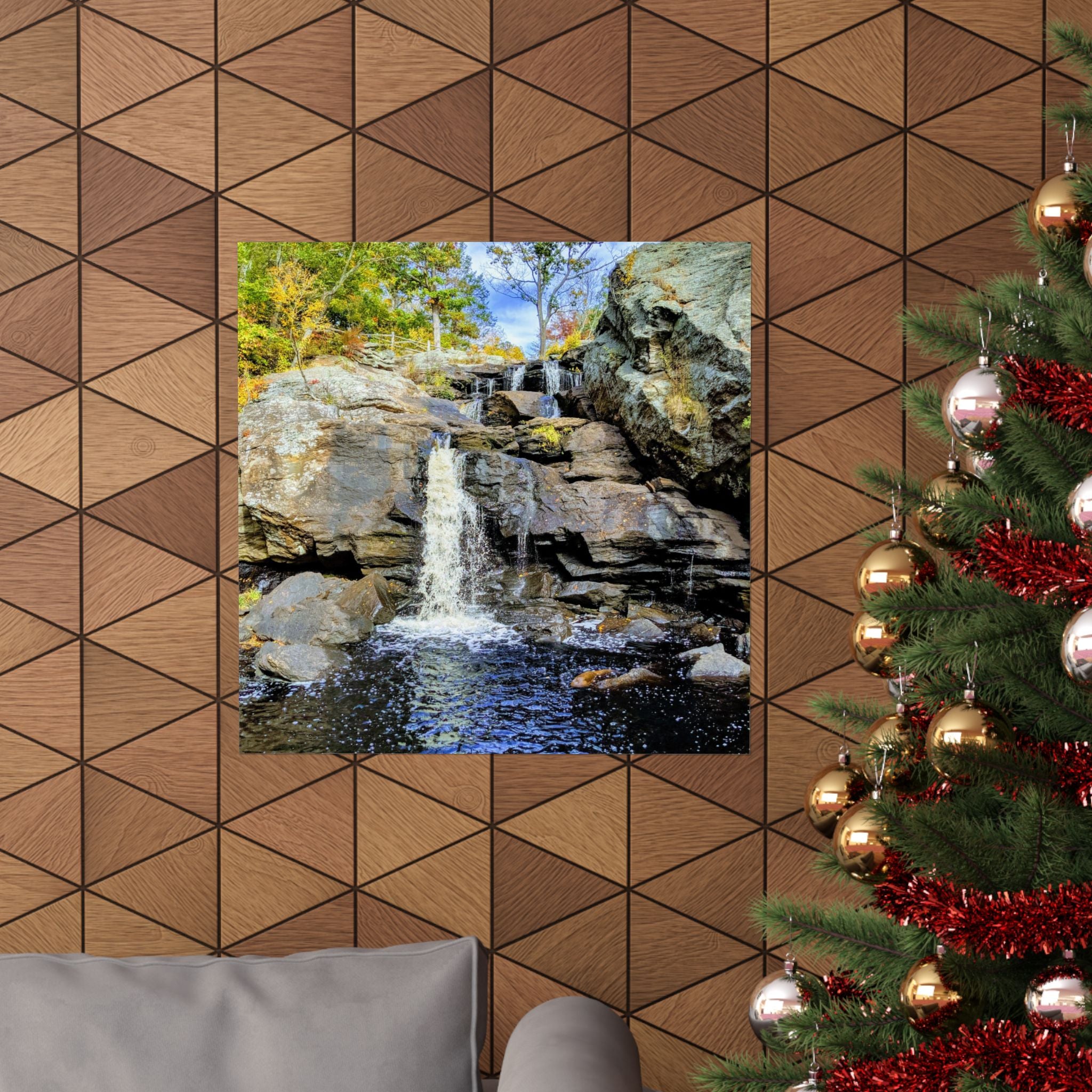 Waterfall Nature Poster — Vertical Matte Landscape Print