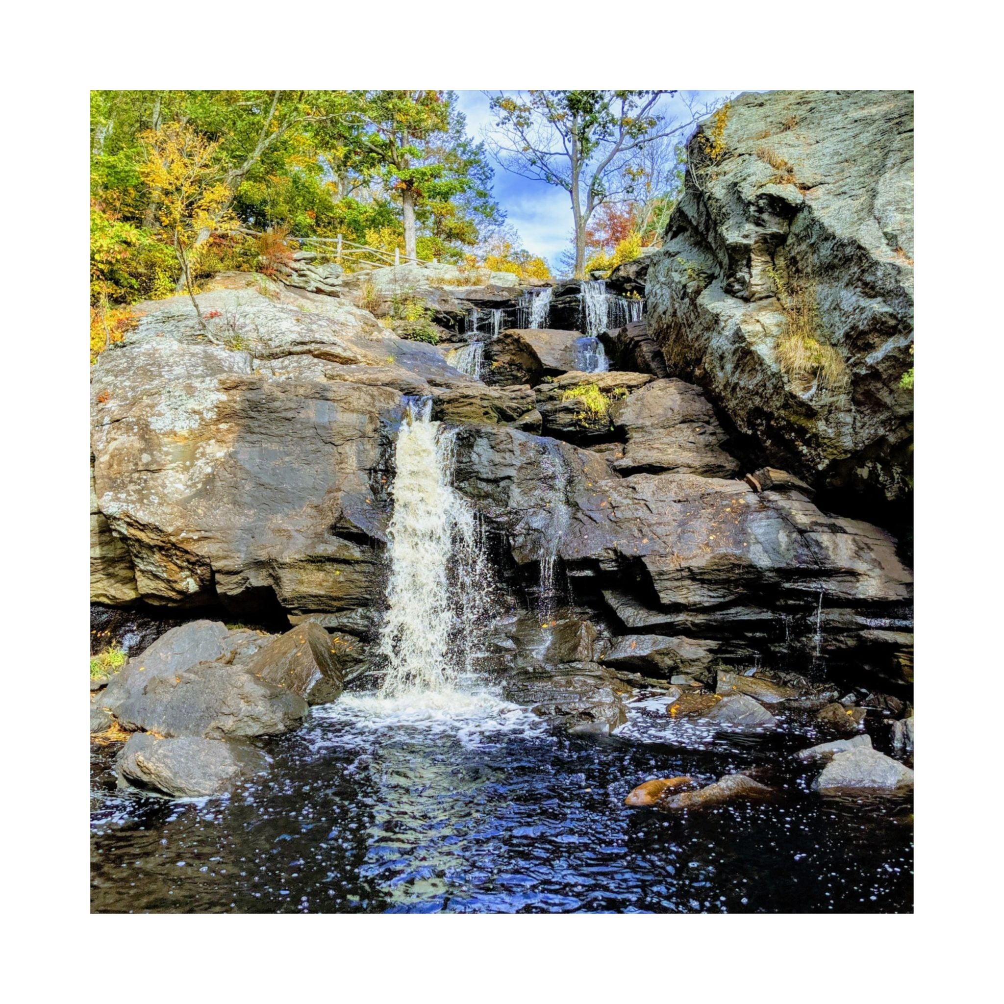 Waterfall Nature Poster — Vertical Matte Landscape Print