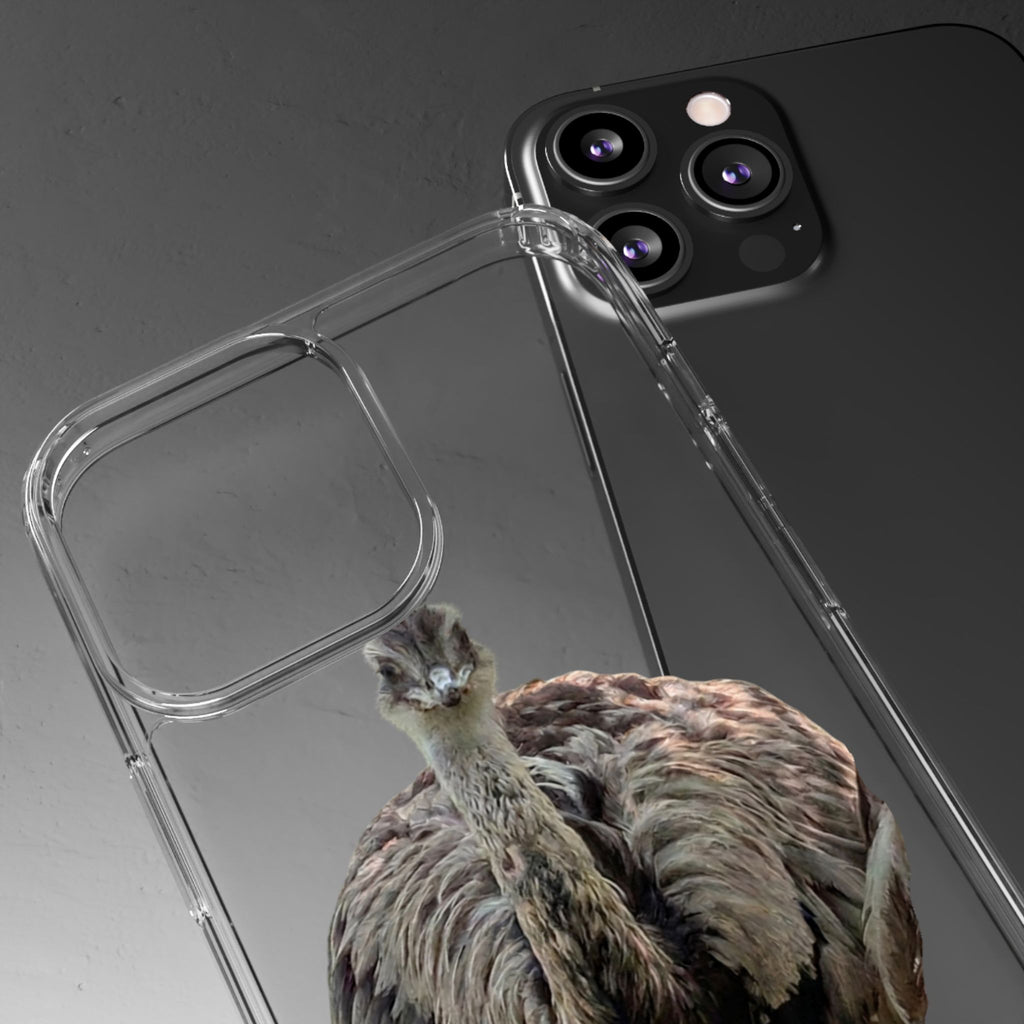 Clear Phone Case — Cute Emu Bird Design