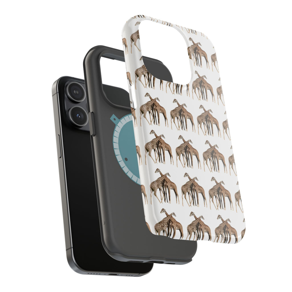 Giraffe Nature Photo Magnetic iPhone & Samsung Case — MagSafe Compatible, Dual-Layer Impact-Resistant Cover, Wildlife Gift