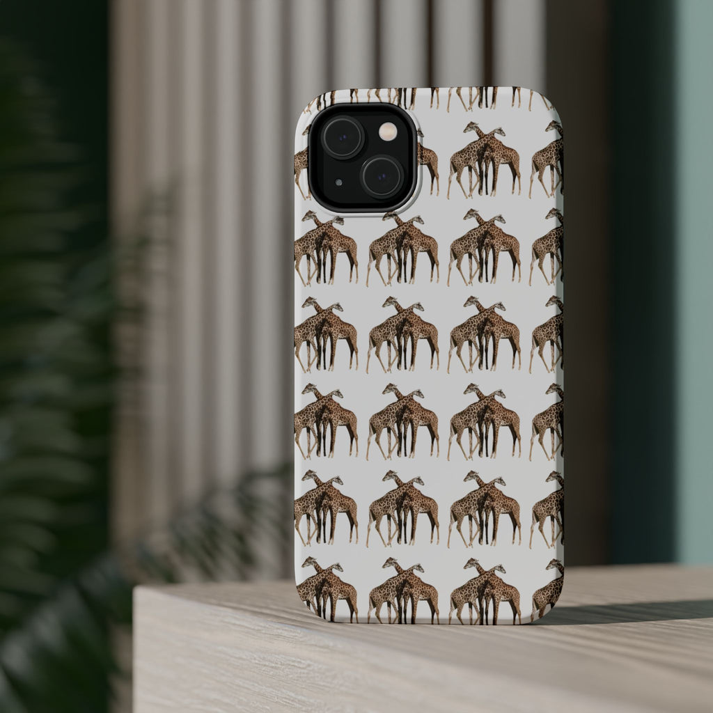 Giraffe Nature Photo Magnetic iPhone & Samsung Case — MagSafe Compatible, Dual-Layer Impact-Resistant Cover, Wildlife Gift