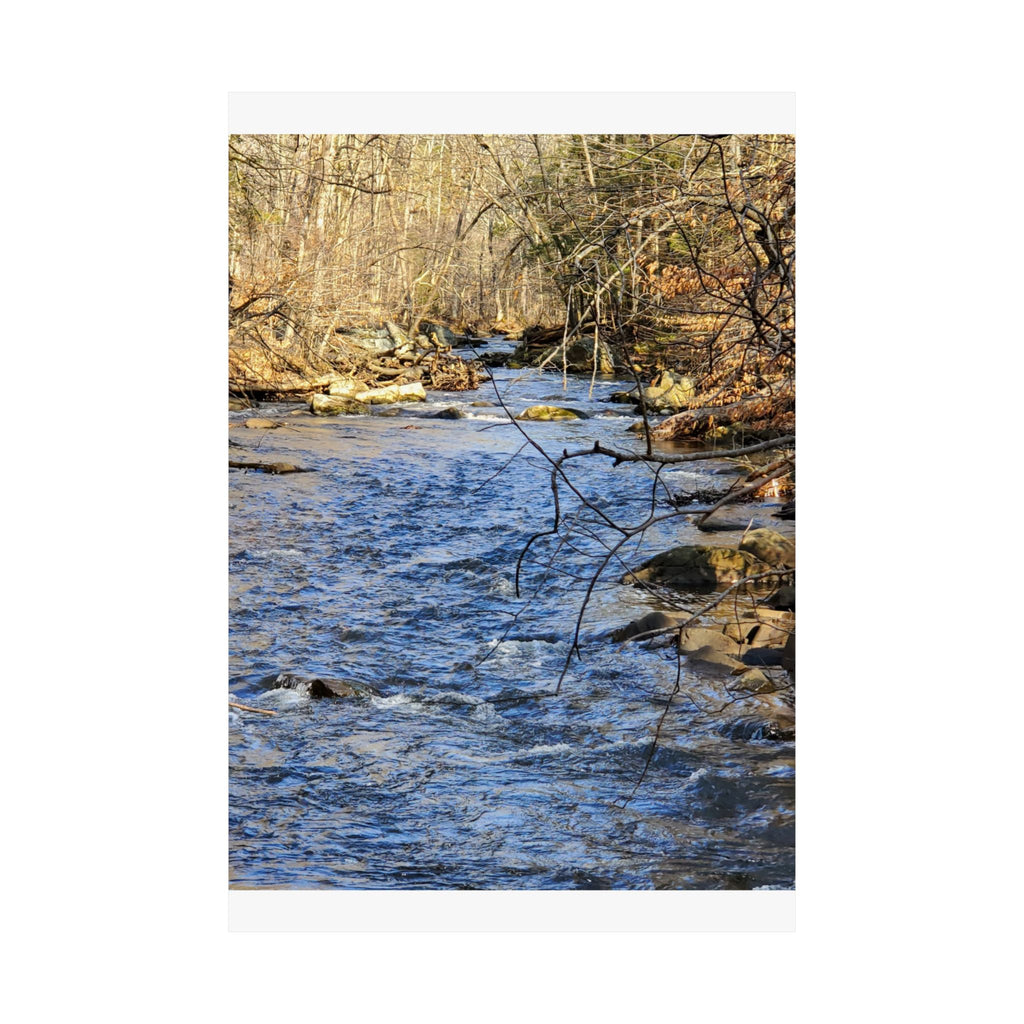 River Stream Nature Poster — Matte Vertical Wall Art for Home & Cabin Décor