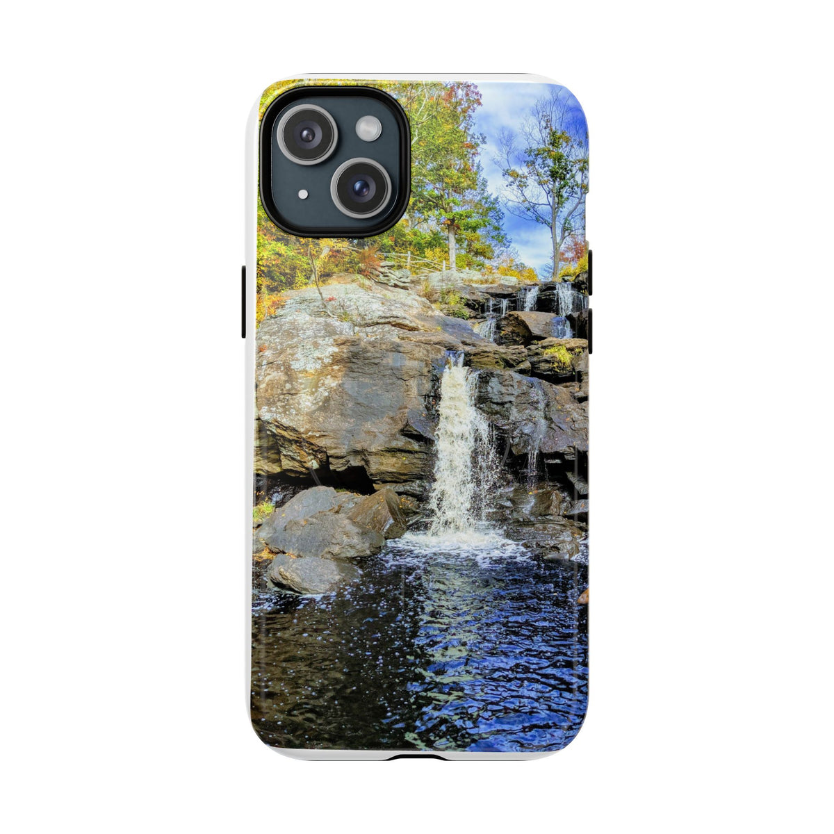 Waterfall Nature Photo Tough iPhone Case — Scenic Landscape Magnetic Cover, Impact-Resistant Phone Case, Nature Lover Gift