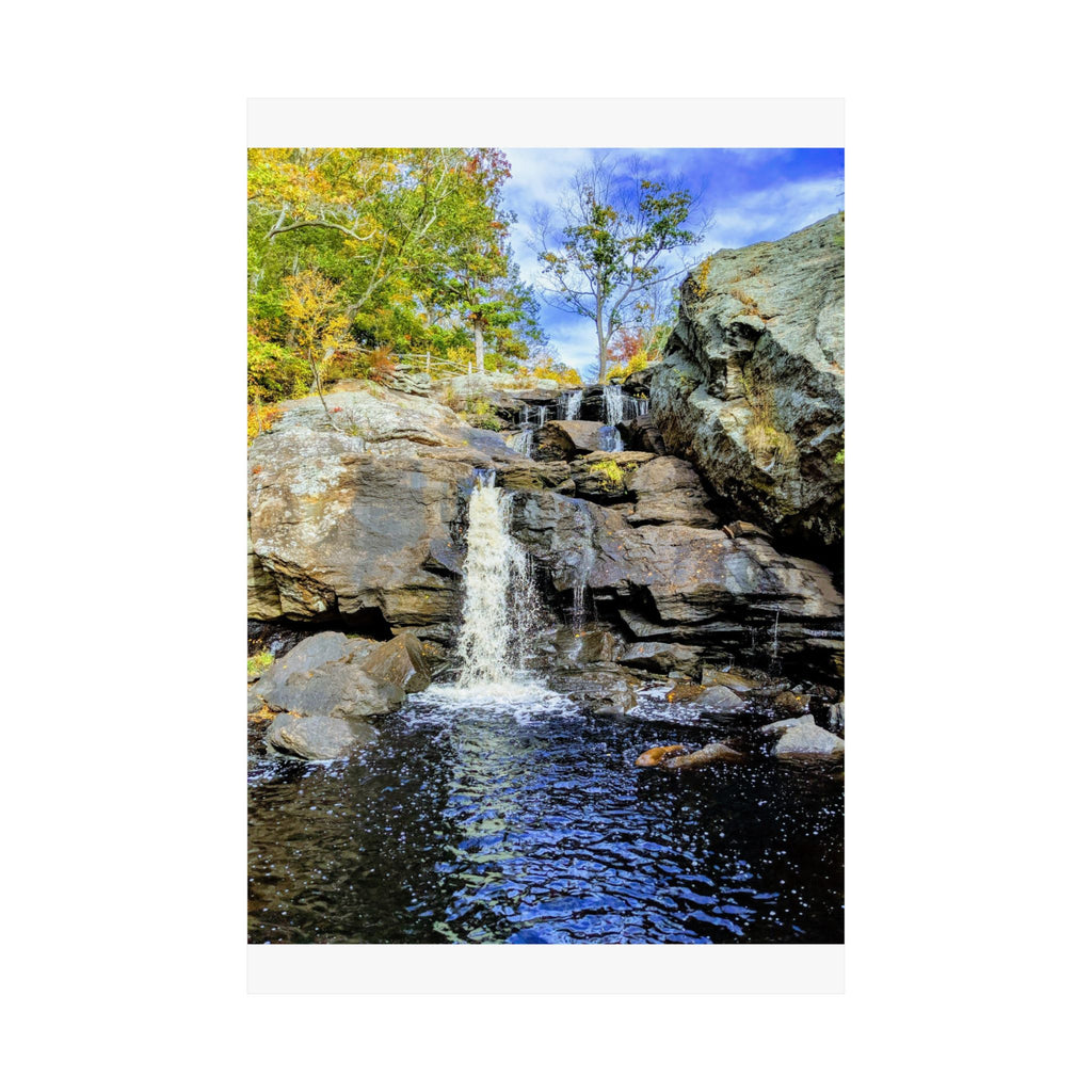 Waterfall Nature Poster — Vertical Matte Landscape Print