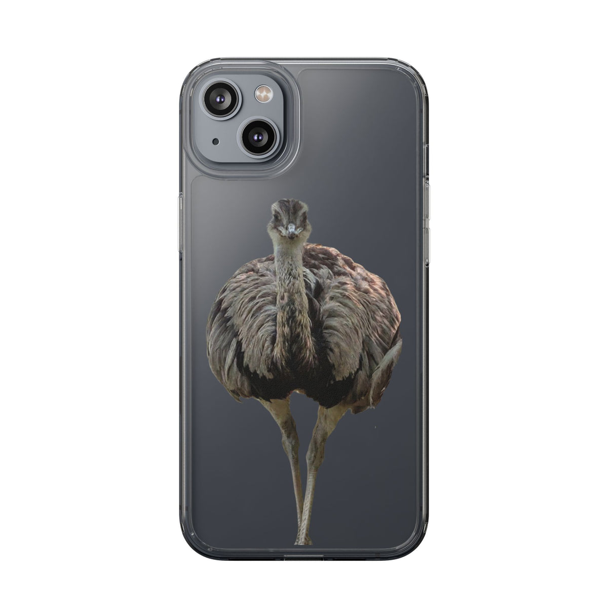 Clear Emu Bird iPhone Case — Cute Wildlife Nature Photo Design, Impact-Resistant Clear Phone Cover, Bird Lover Gift