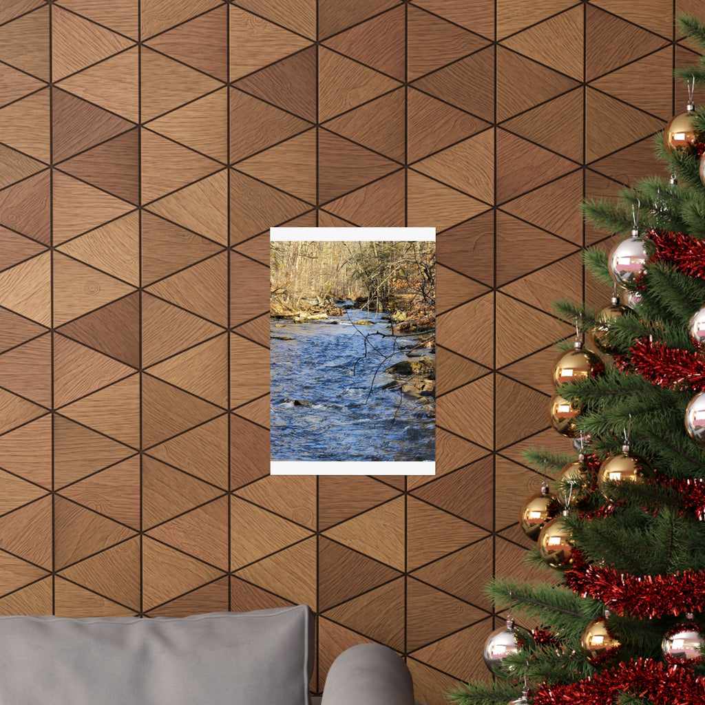 River Stream Nature Poster — Matte Vertical Wall Art for Home & Cabin Décor