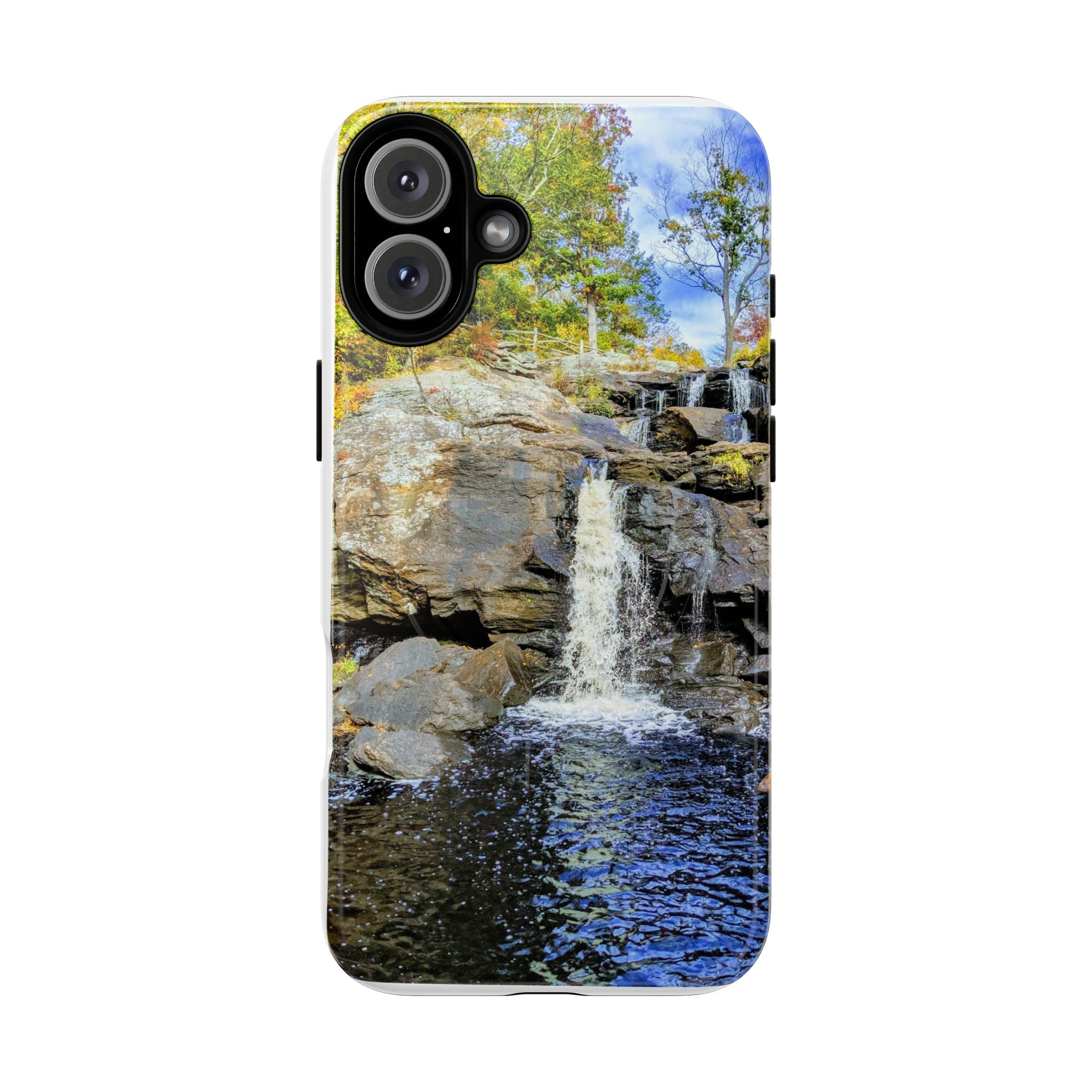Waterfall Nature Photo Tough iPhone Case — Scenic Landscape Magnetic Cover, Impact-Resistant Phone Case, Nature Lover Gift
