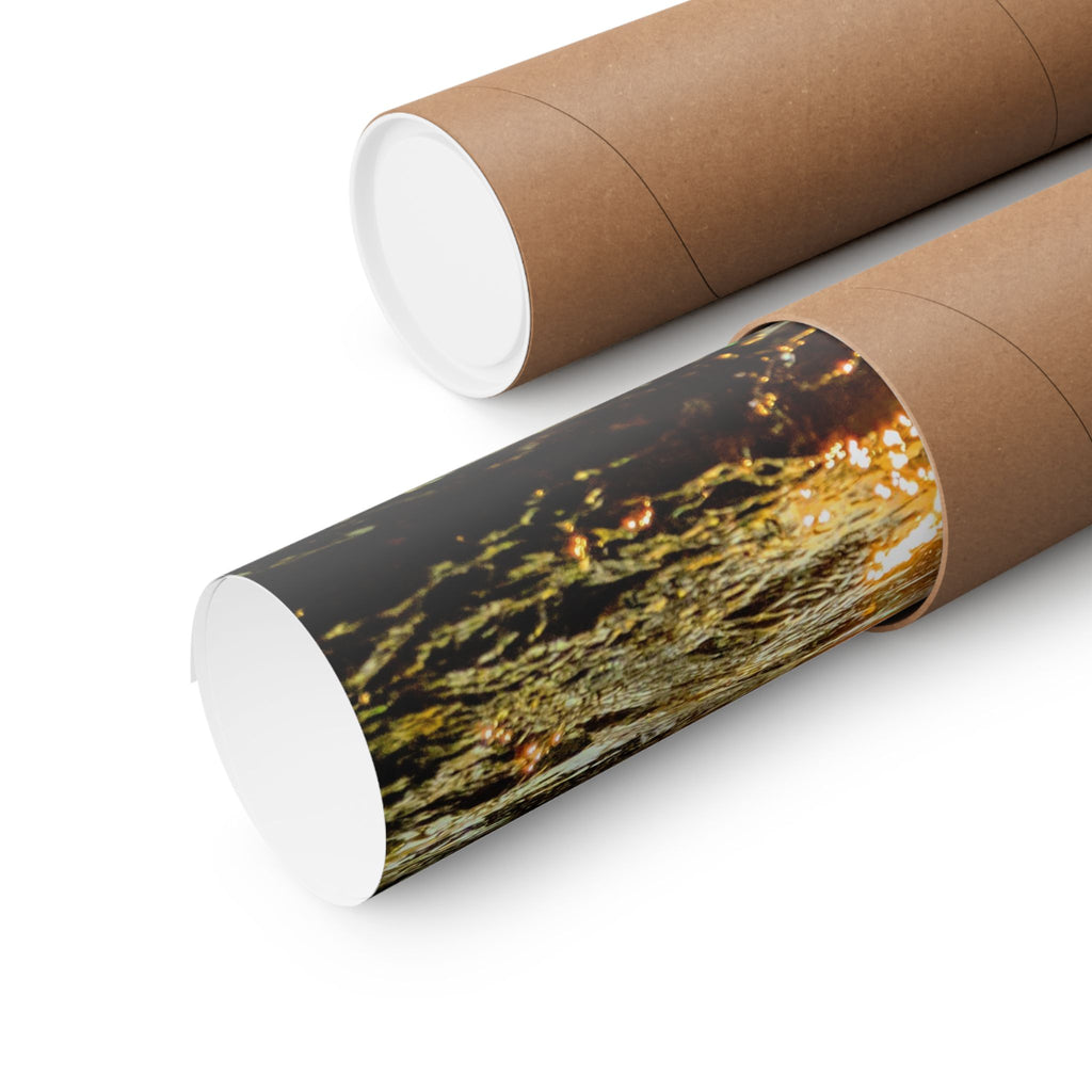 Golden Lake Sunset Matte Poster — Nature Photography Wall Art, Scenic Landscape Print, 46 Sizes