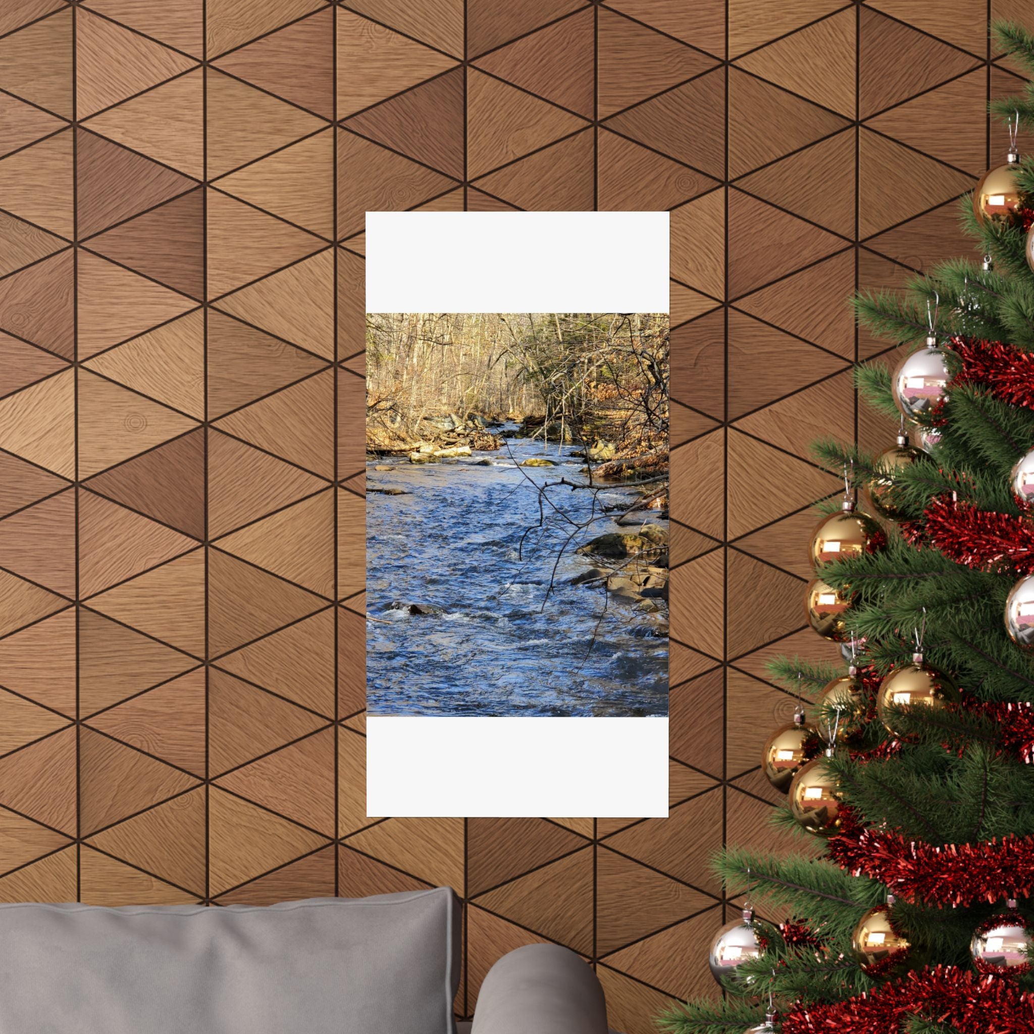 River Stream Nature Poster — Matte Vertical Wall Art for Home & Cabin Décor