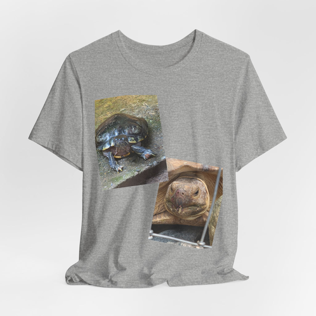 Turtle Photo Collage T-Shirt — Cute Turtle Face Wildlife Graphic Tee, Nature-Inspired Shirt, Turtle Lover Gift