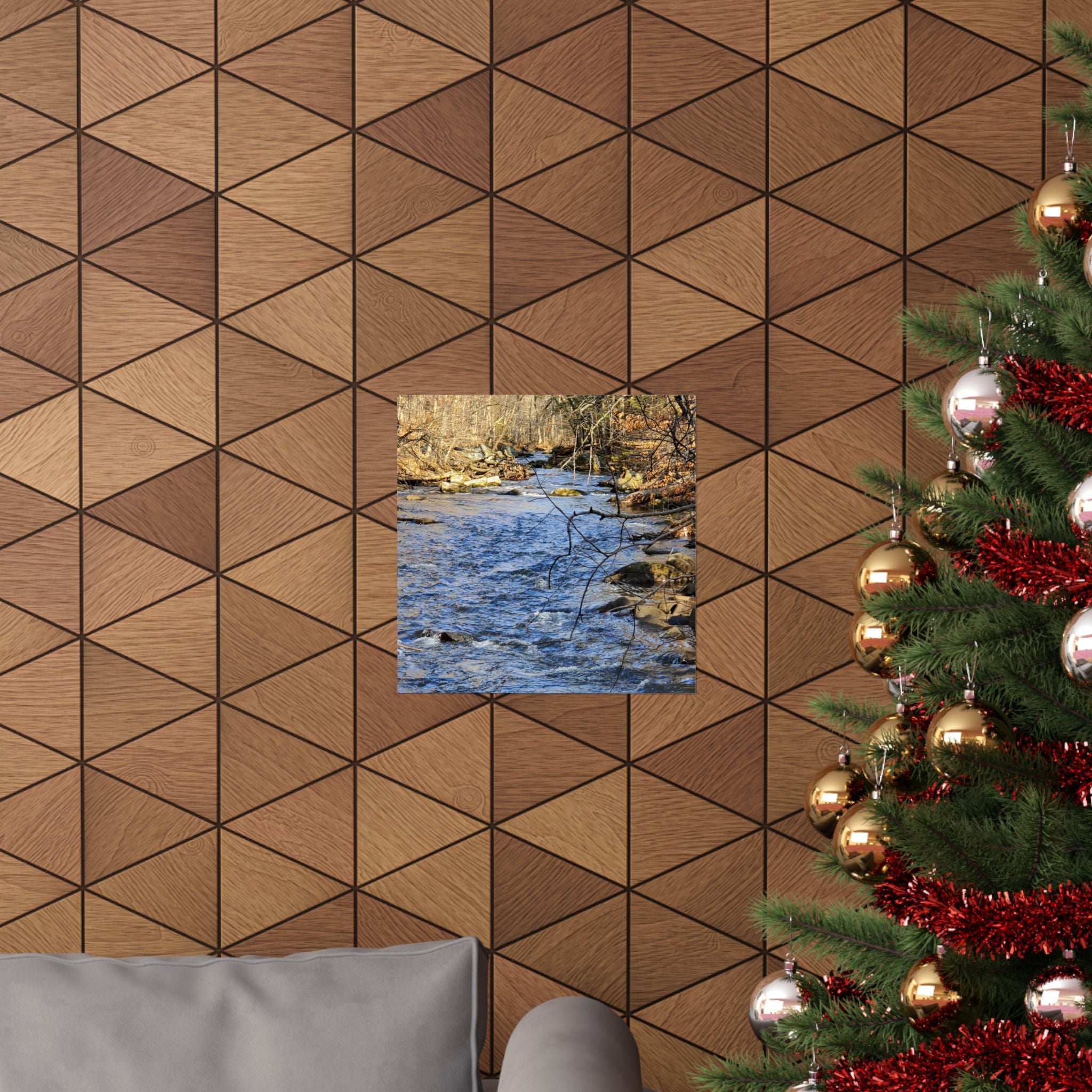 River Stream Nature Poster — Matte Vertical Wall Art for Home & Cabin Décor