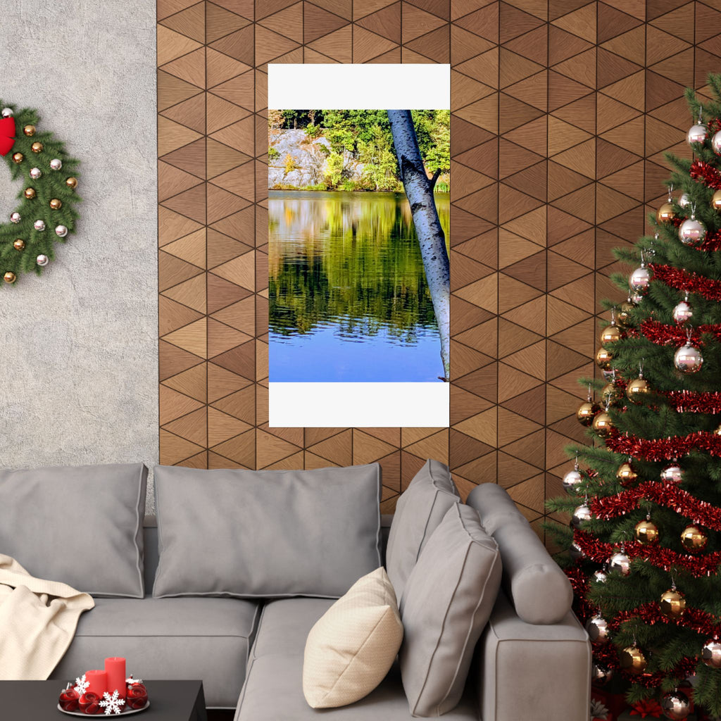 Birch Lake Reflection Matte Poster — Nature Photography Wall Art, Woodland Landscape Print, 46 Sizes