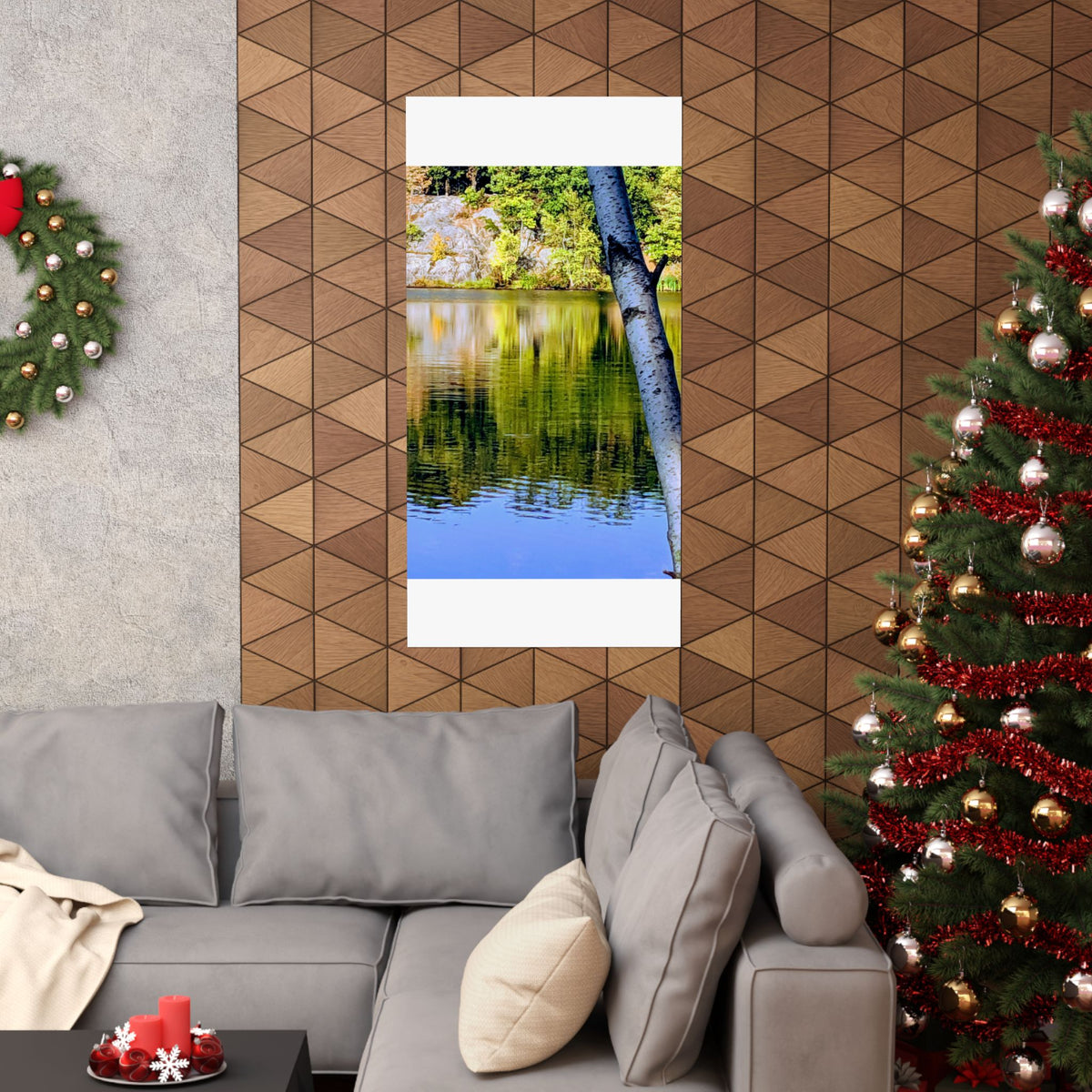 Birch Lake Reflection Matte Poster — Nature Photography Wall Art, Woodland Landscape Print, 46 Sizes