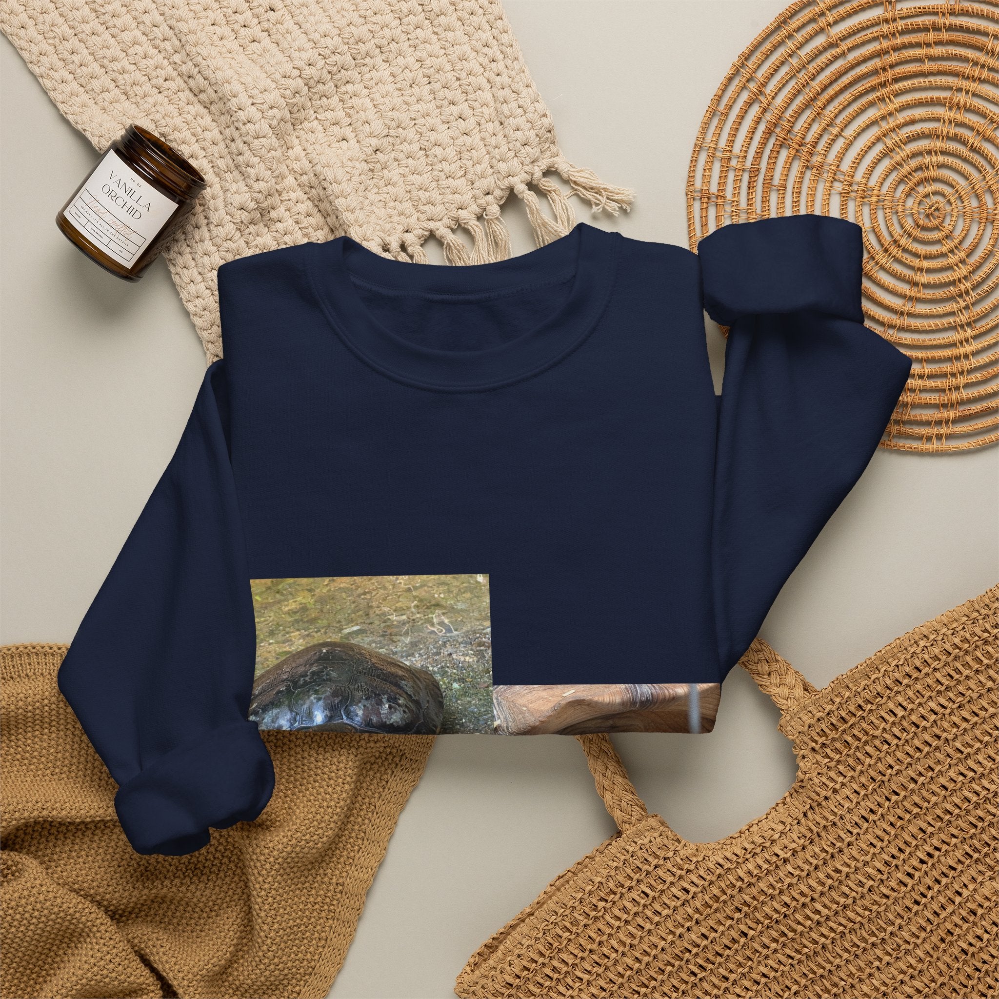 Turtle Photo Crewneck Sweatshirt – Cute Turtle Face Collage Pullover