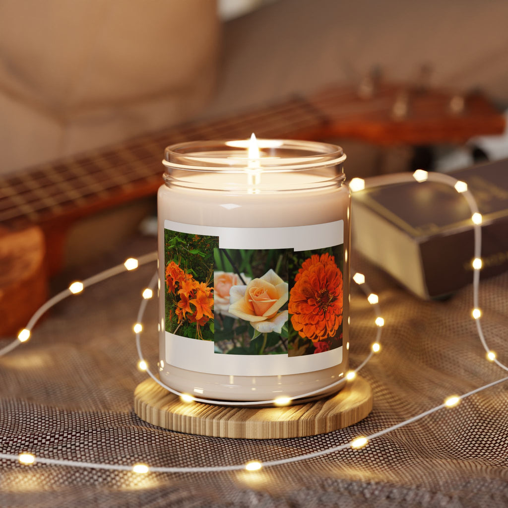 Floral Orange Rose & Marigold Scented Soy Candle — 9oz